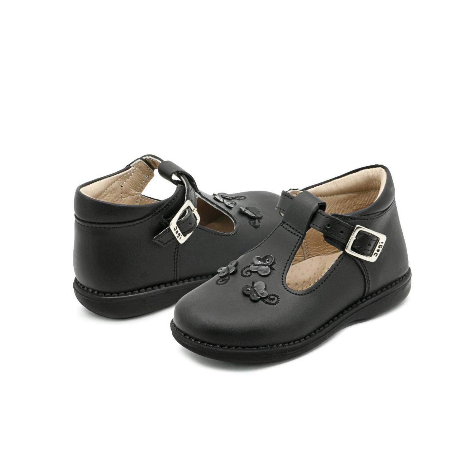 Zapato Dogi Escolar Para Niña Ajuste T Piel Elegantes Negro 