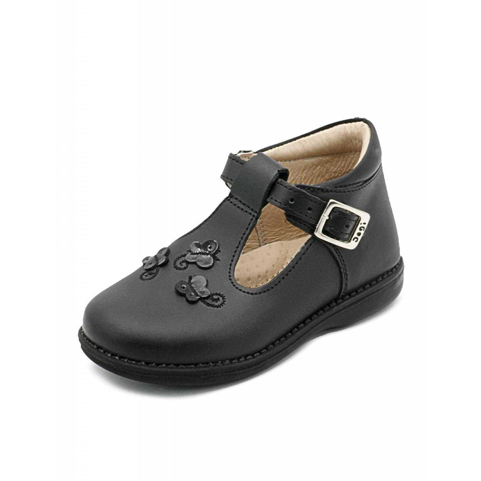 Zapato Dogi Escolar Para Niña Ajuste T Piel Elegantes Negro 