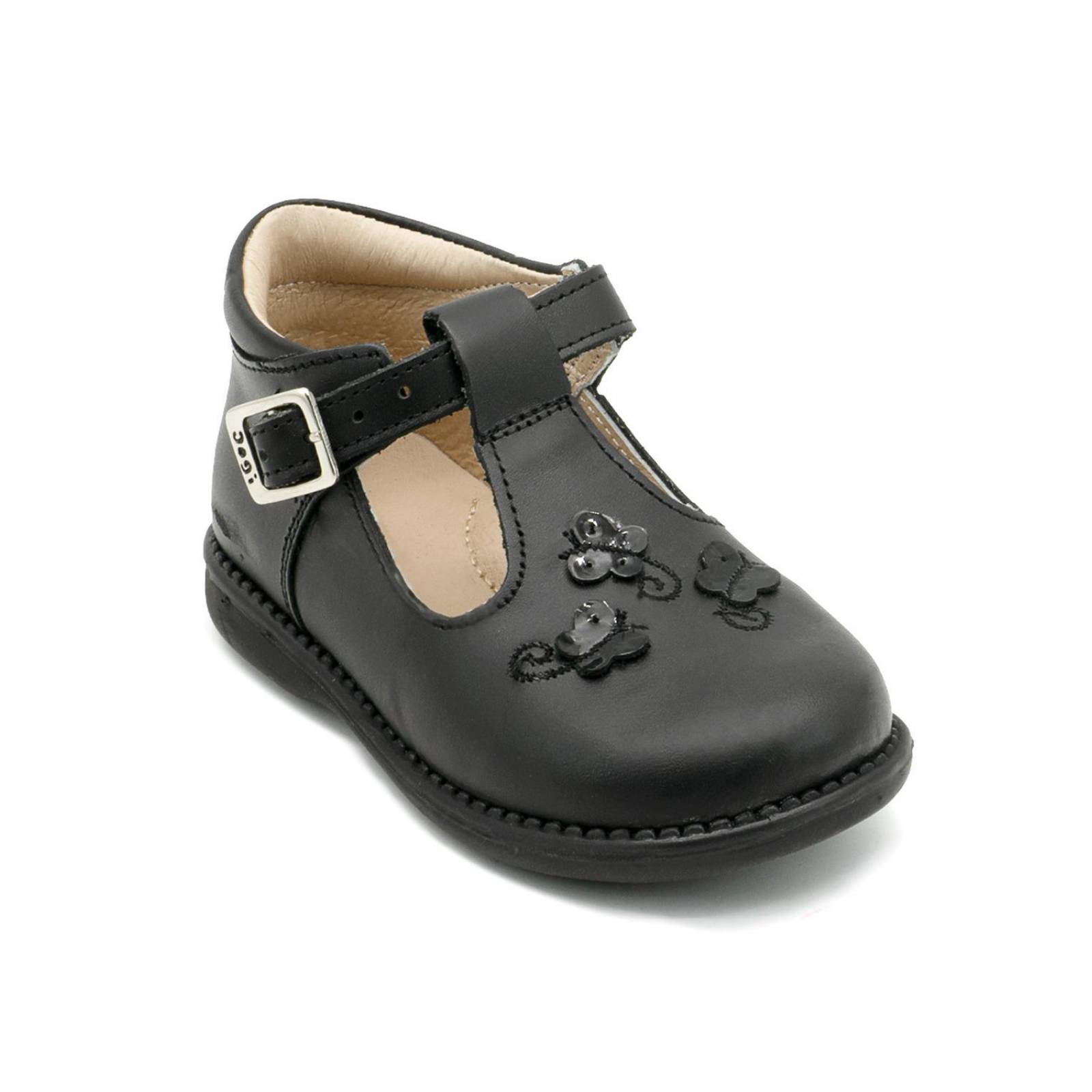 Zapato Dogi Escolar Para Niña Ajuste T Piel Elegantes Negro 