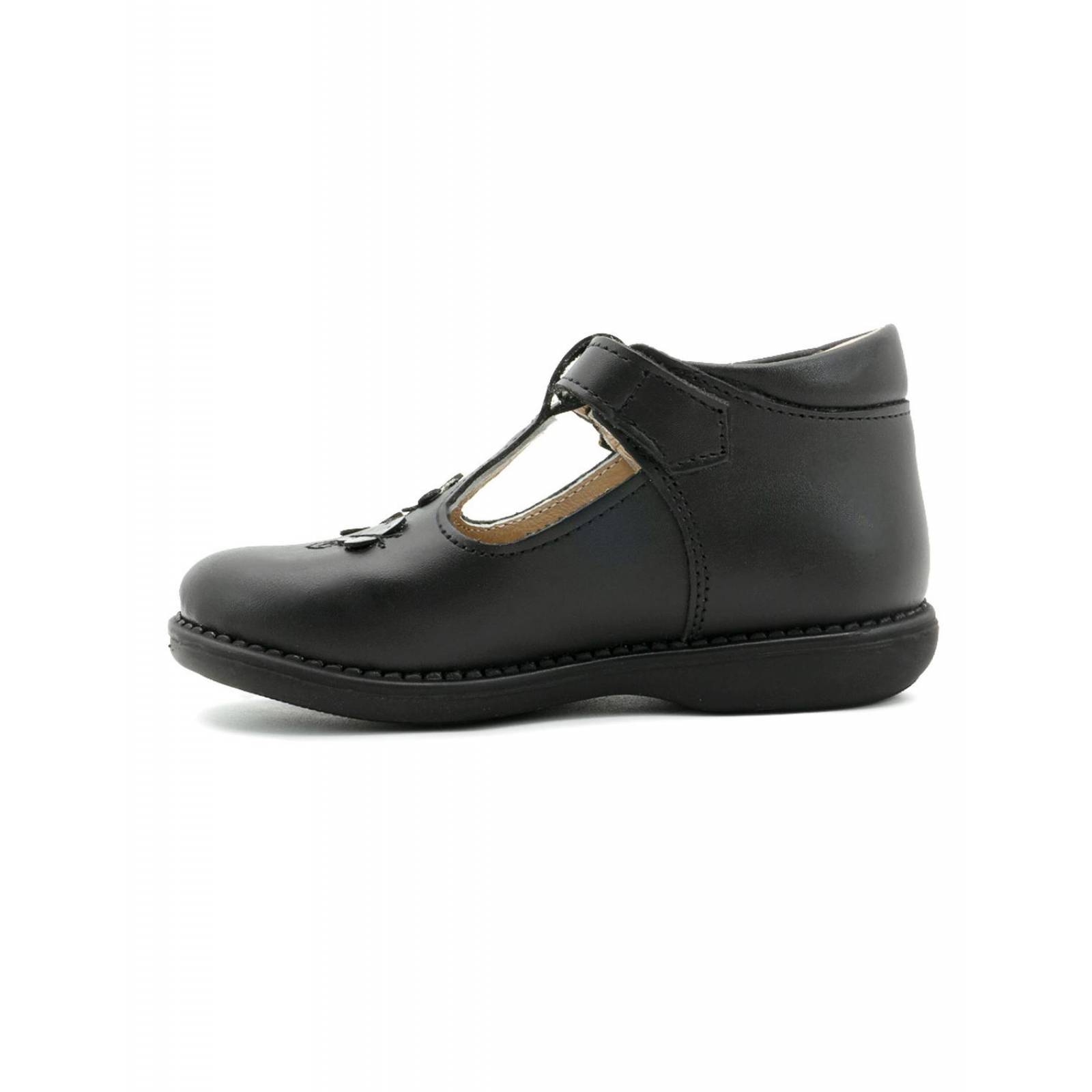 Zapato Dogi Escolar Para Niña Ajuste T Piel Elegantes Negro 