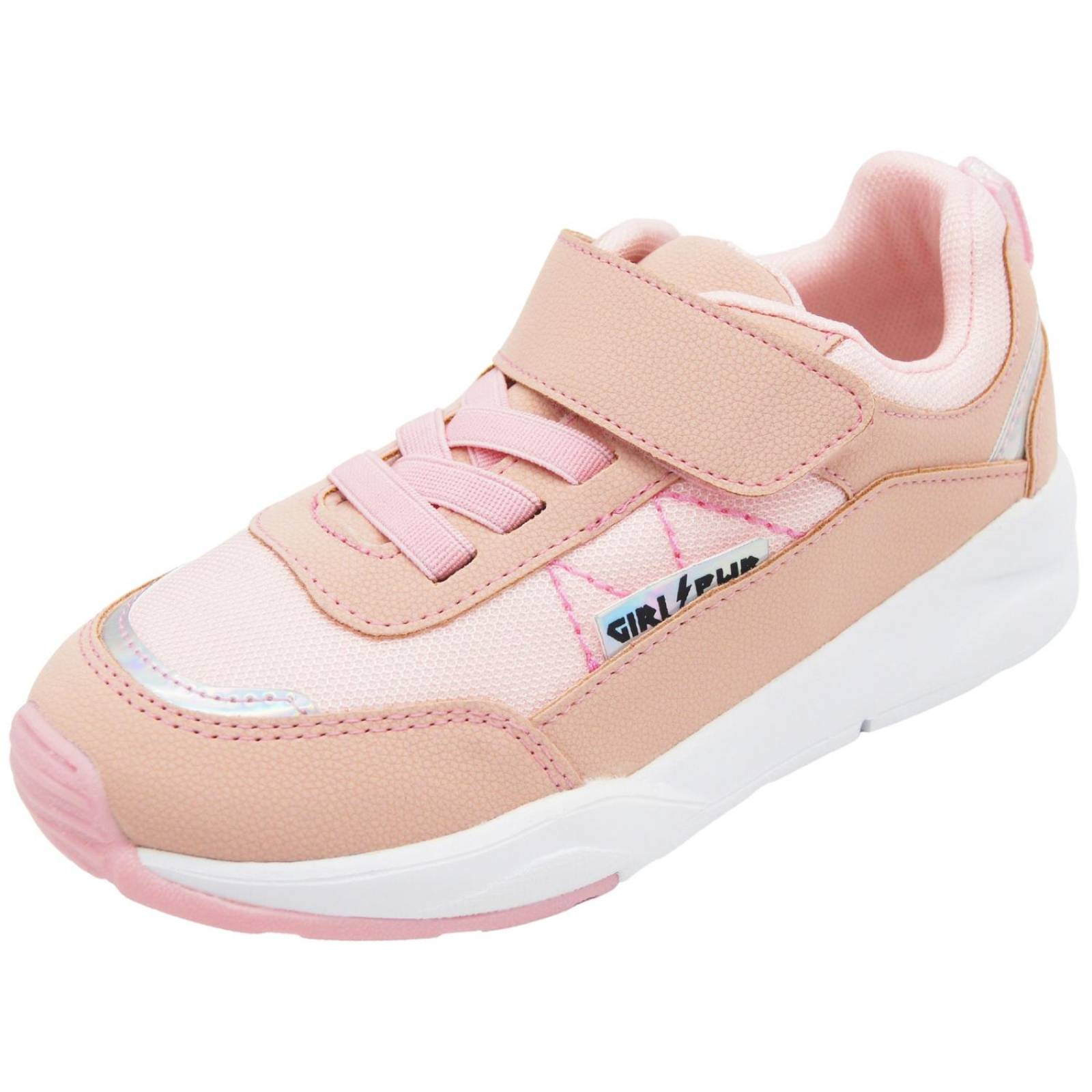 Tenis Tropicana Para Niña Con Puntera Velcro Rosa Pastel