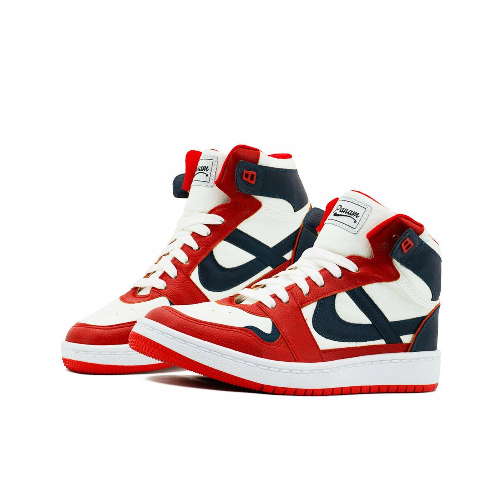 Tenis Bota Panam Para Caballeros Estilo Urbano Casuales Rojo 