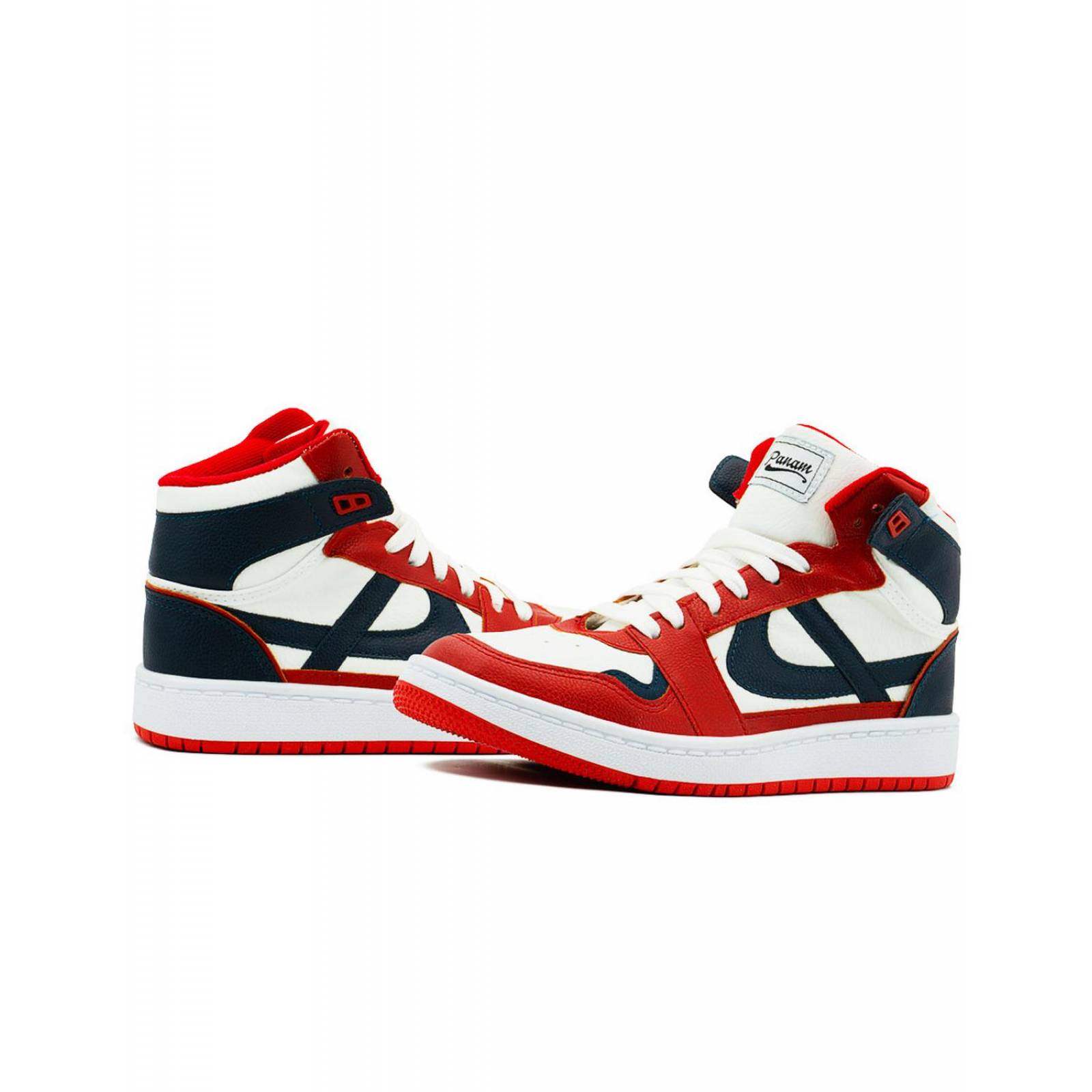 Tenis Bota Panam Para Caballeros Estilo Urbano Casuales Rojo 