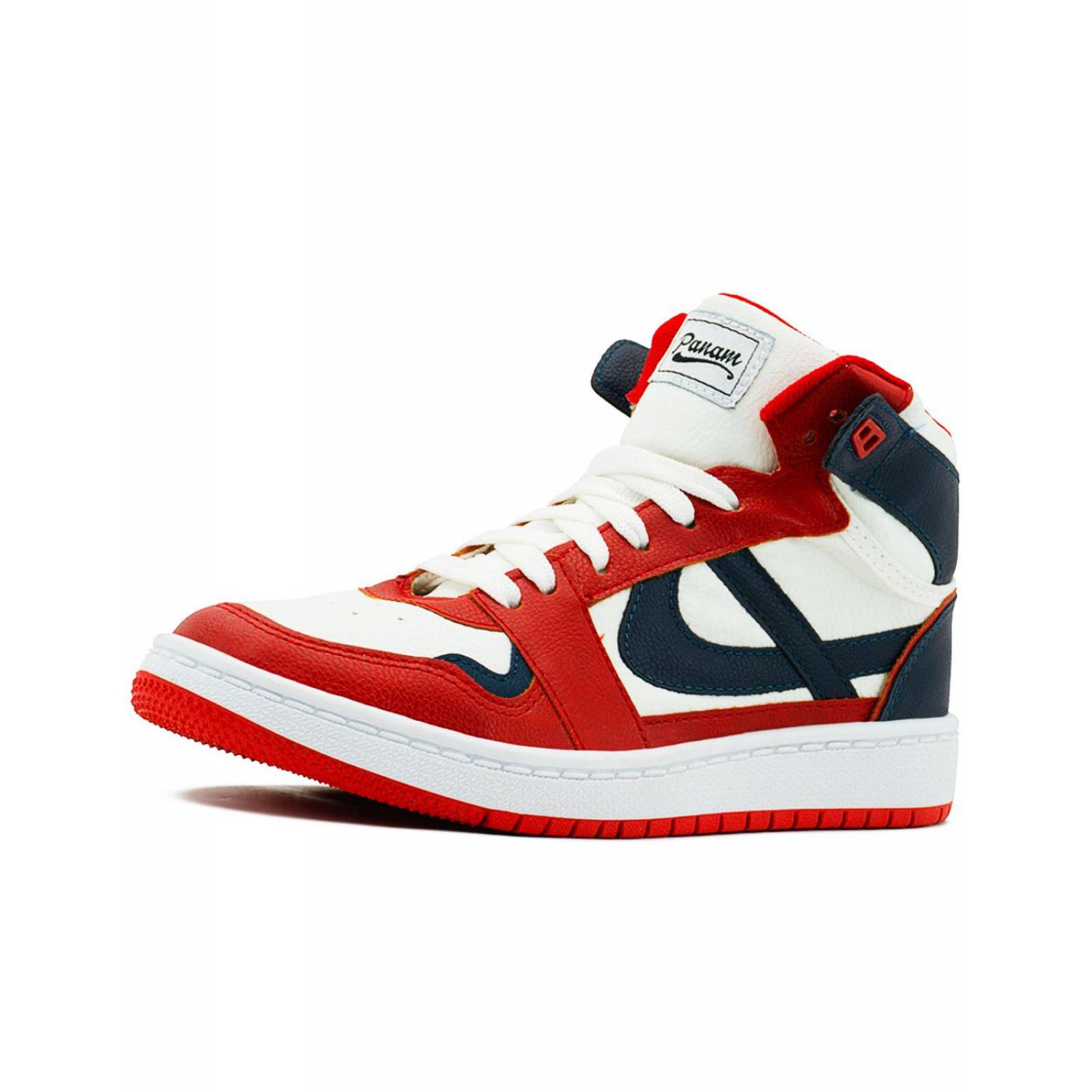 Tenis Bota Panam Para Caballeros Estilo Urbano Casuales Rojo 