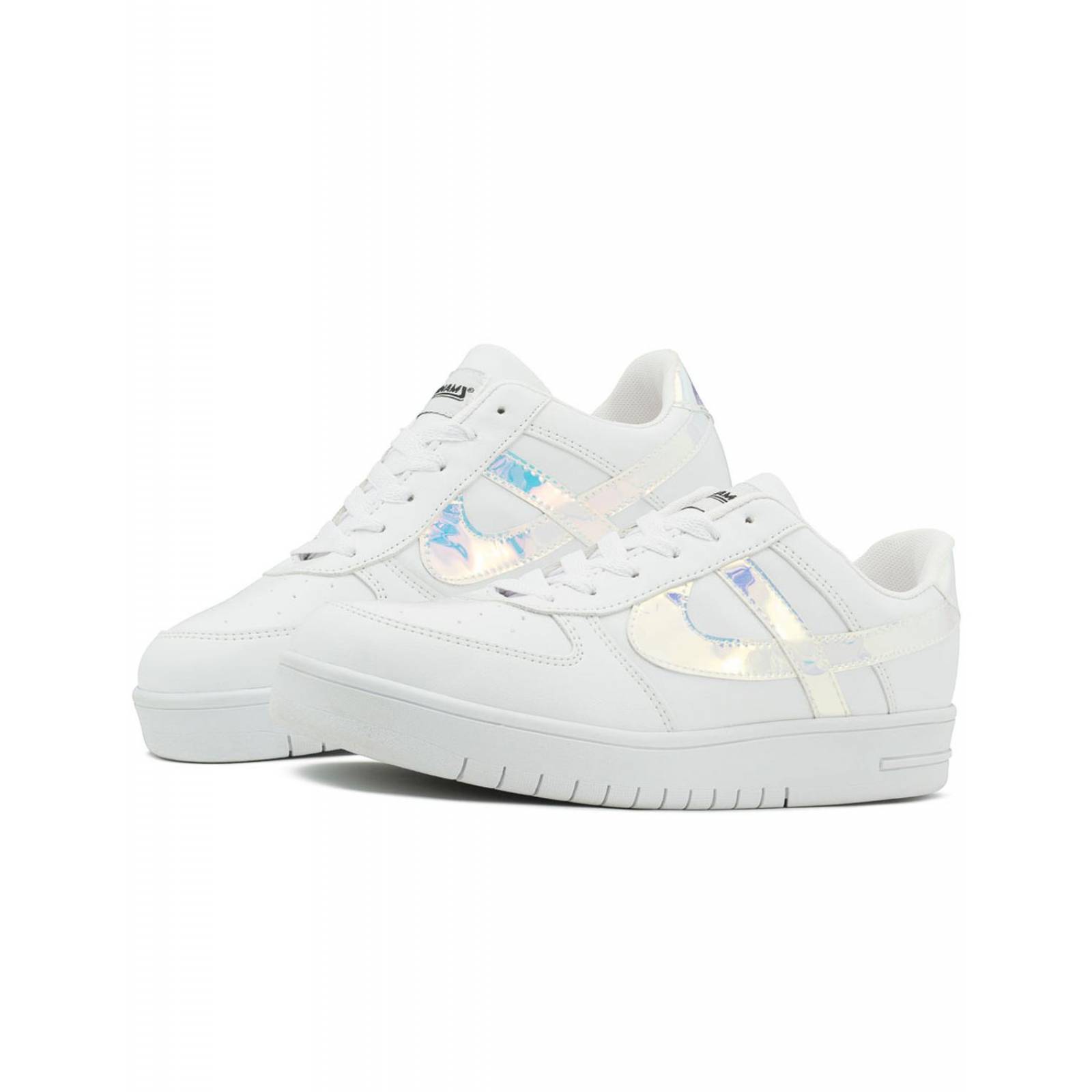 Tenis Panam Para Dama Casuales Urbanos Blanco Plata 22-26
