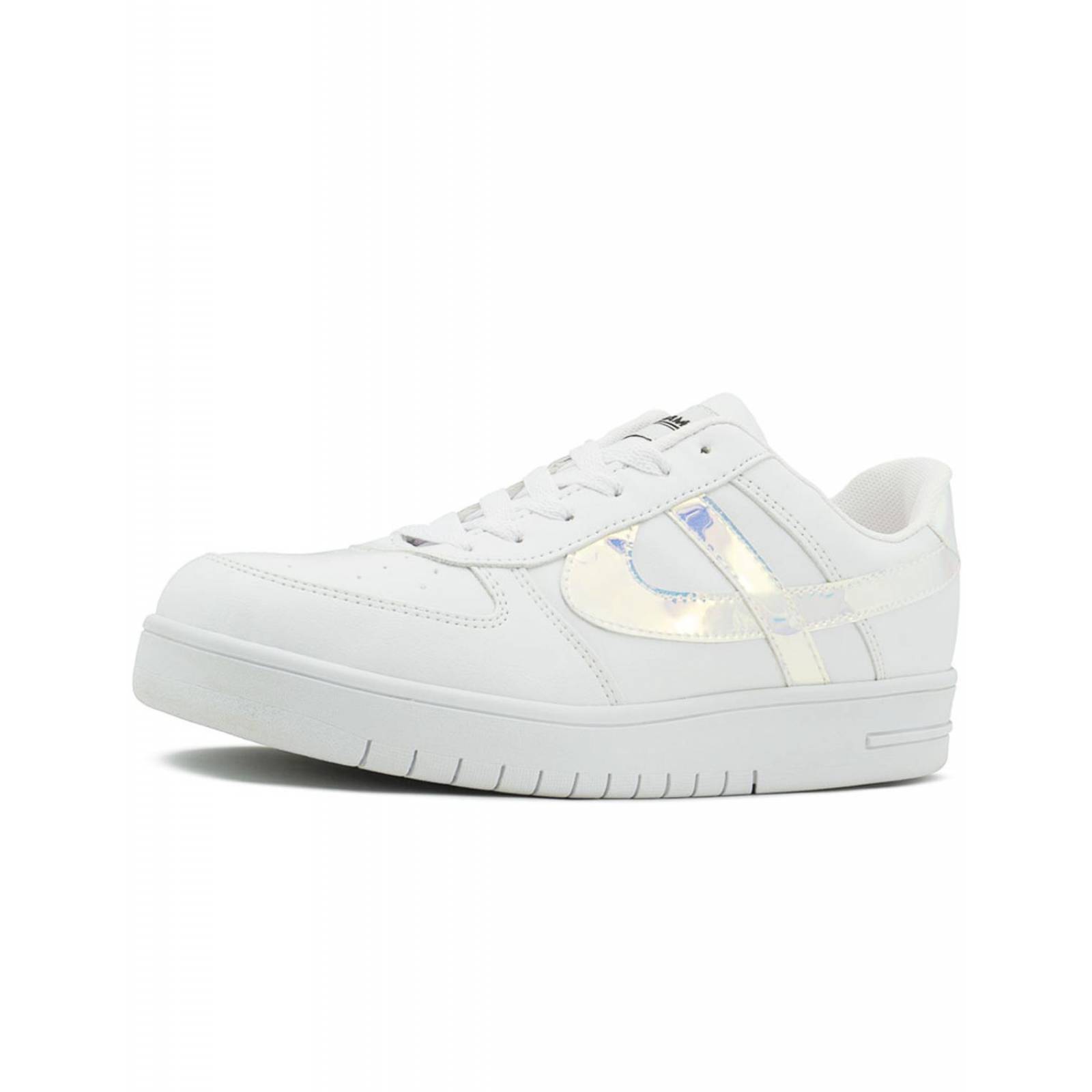 Tenis Panam Para Dama Casuales Urbanos Blanco Plata 22-26