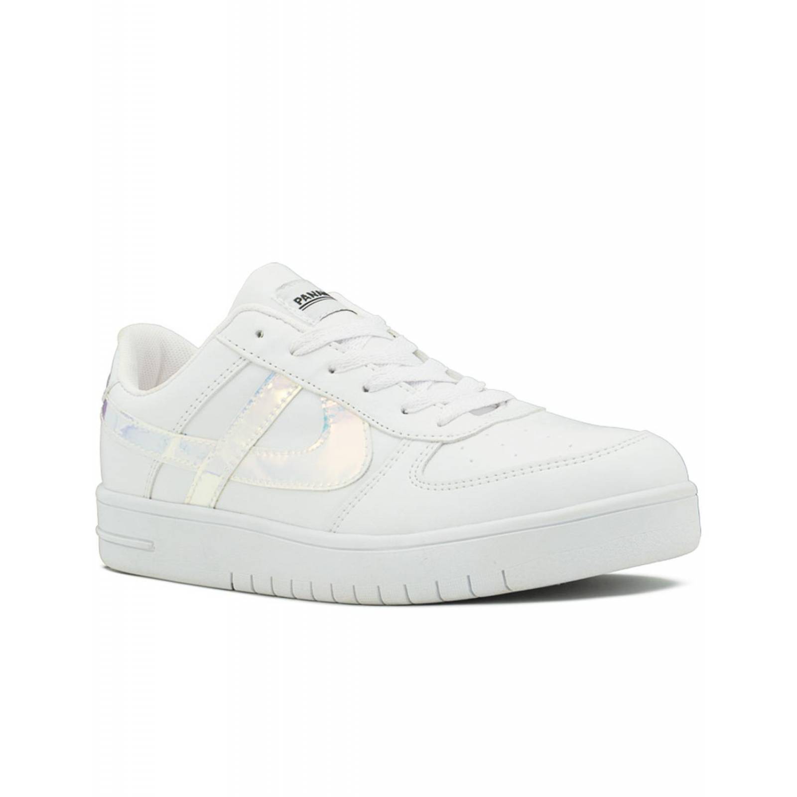 Tenis Panam Para Dama Casuales Urbanos Blanco Plata 22-26