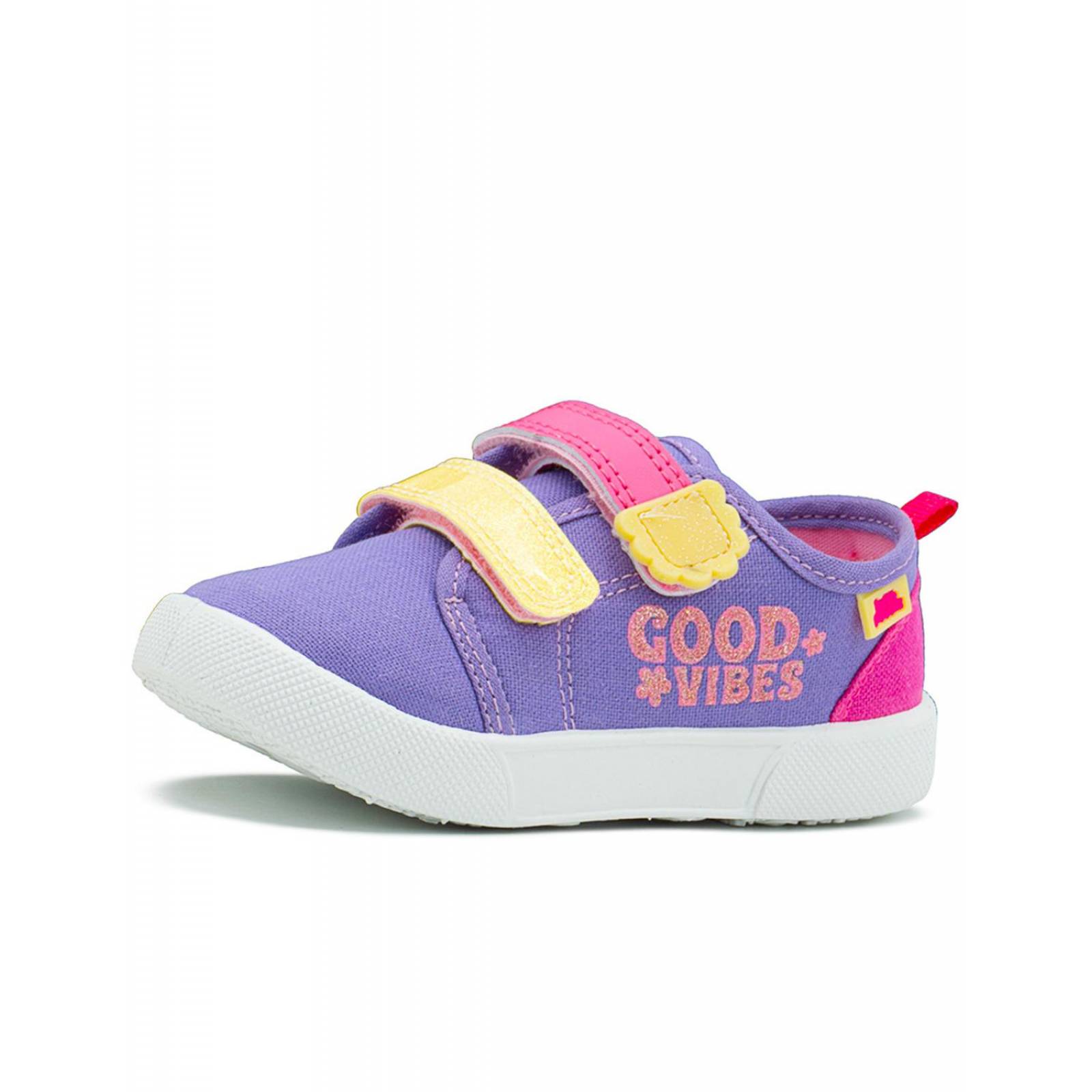 Tenis Bubble Gummers Turron Para Niñas Velcro Lila/Fiusha 