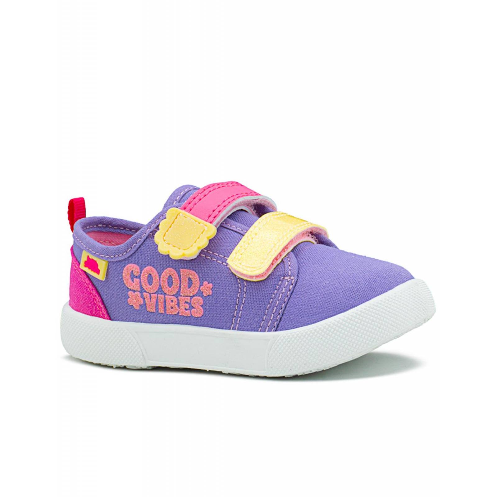 Tenis Bubble Gummers Turron Para Niñas Velcro Lila/Fiusha 