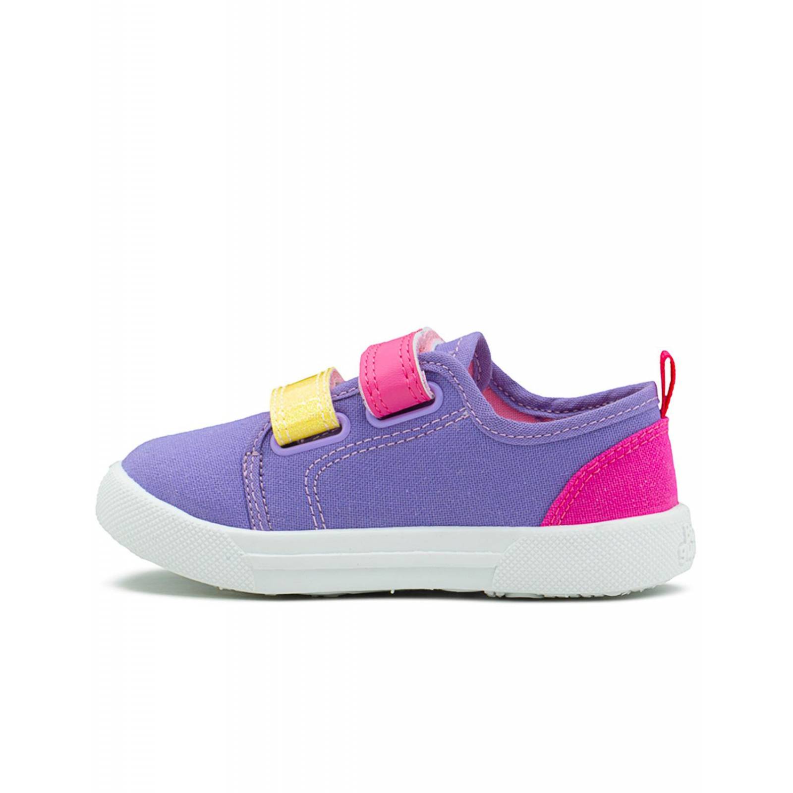 Tenis Bubble Gummers Turron Para Niñas Velcro Lila/Fiusha 