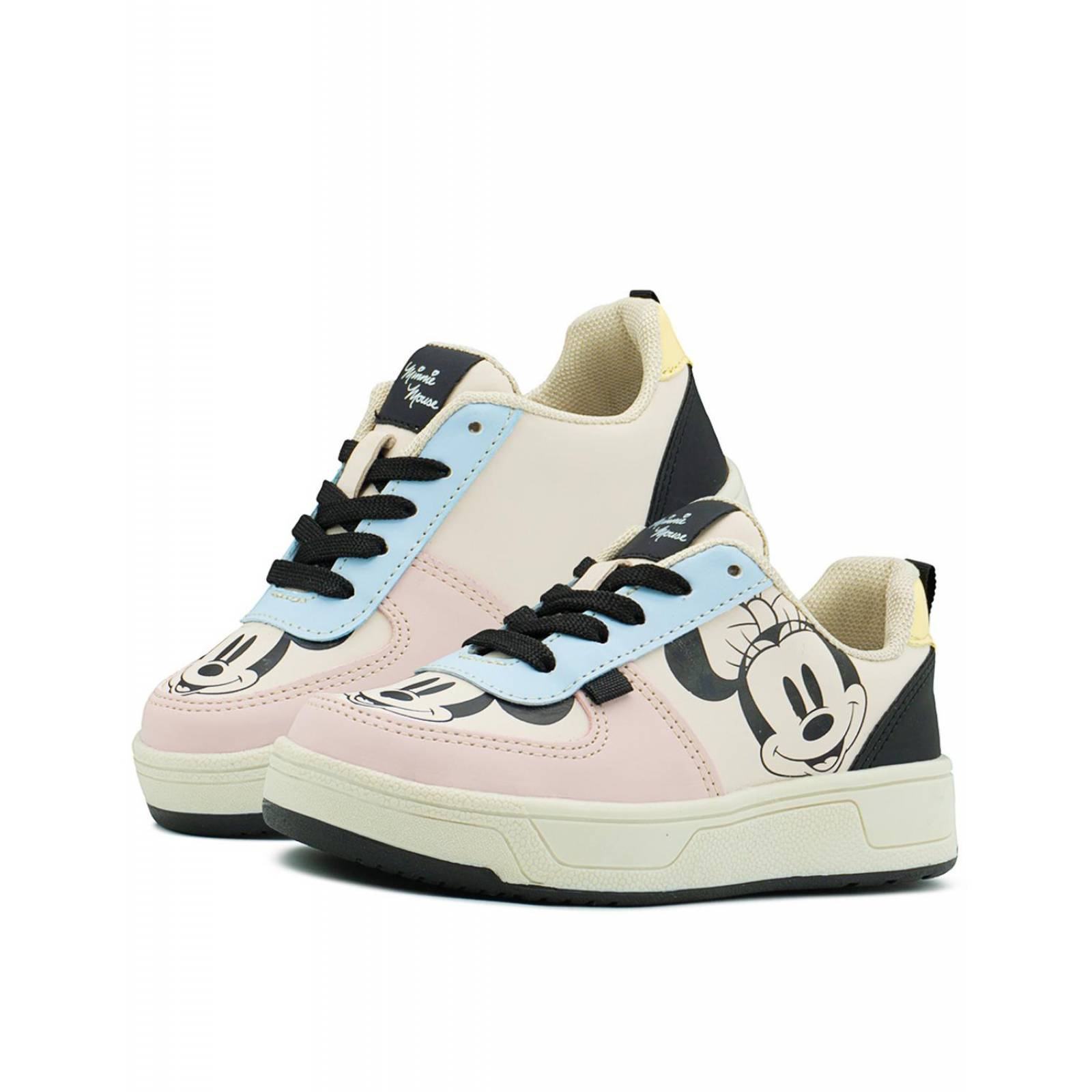 Tenis Tropicana Para Niña Minnie Mouse Casual En Beige Claro 