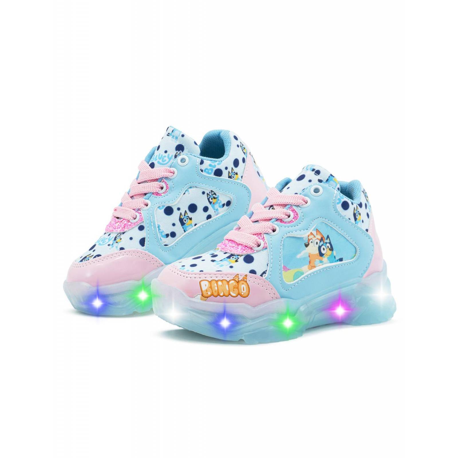 Tenis Con Luces Led Pequeños Pasos Para Niña En Rosa 15-21.5