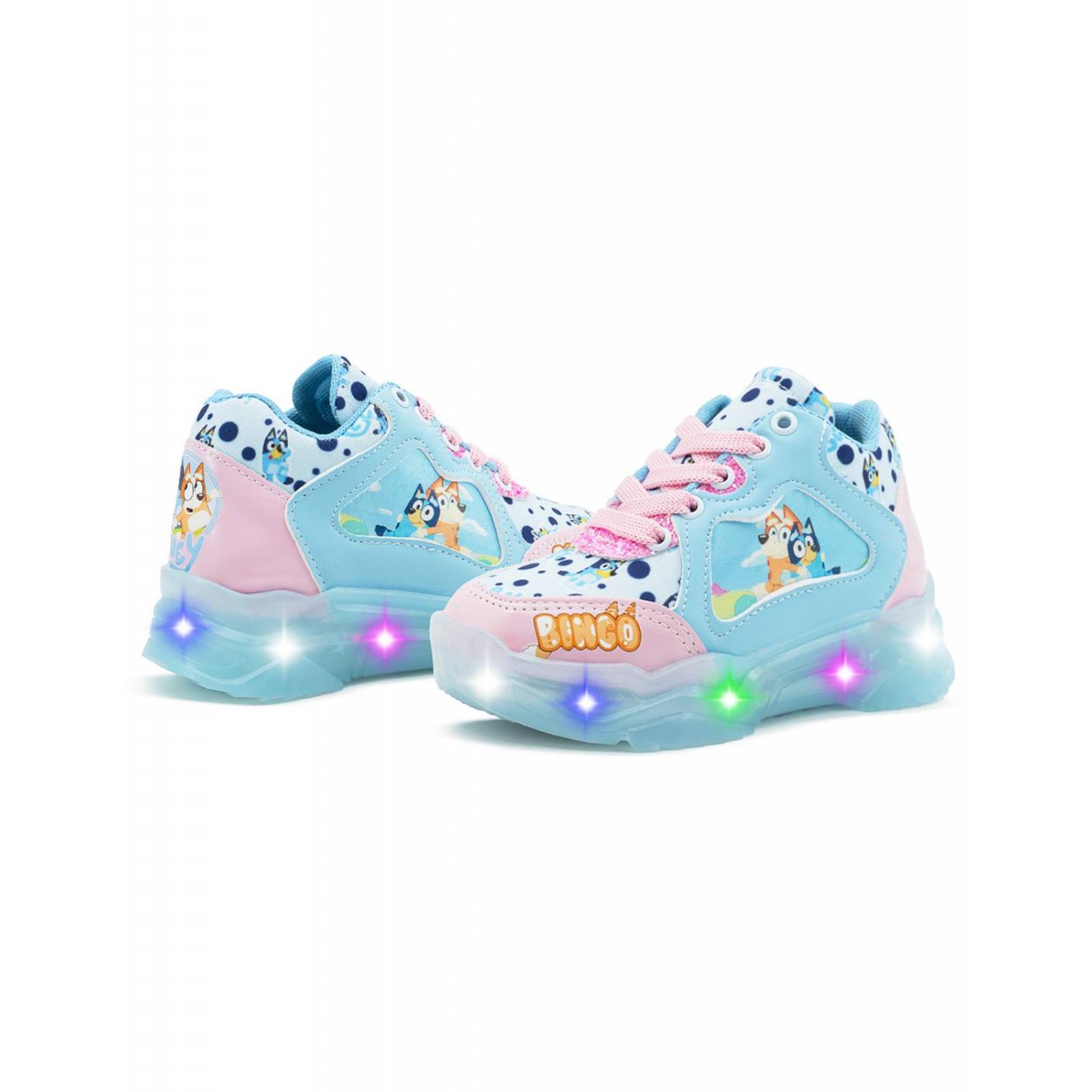 Tenis Con Luces Led Pequeños Pasos Para Niña En Rosa 15-21.5