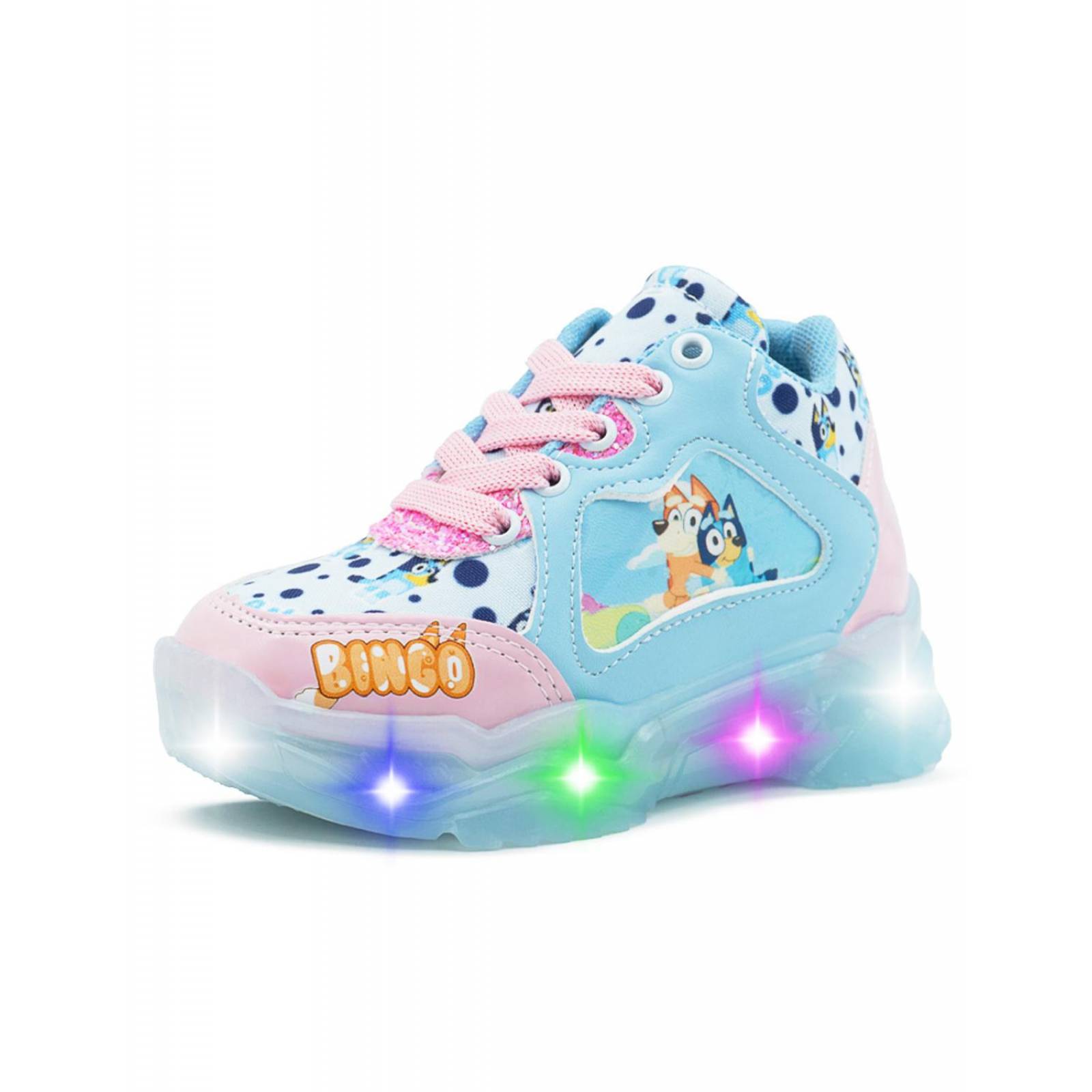 Tenis Con Luces Led Pequeños Pasos Para Niña En Rosa 15-21.5