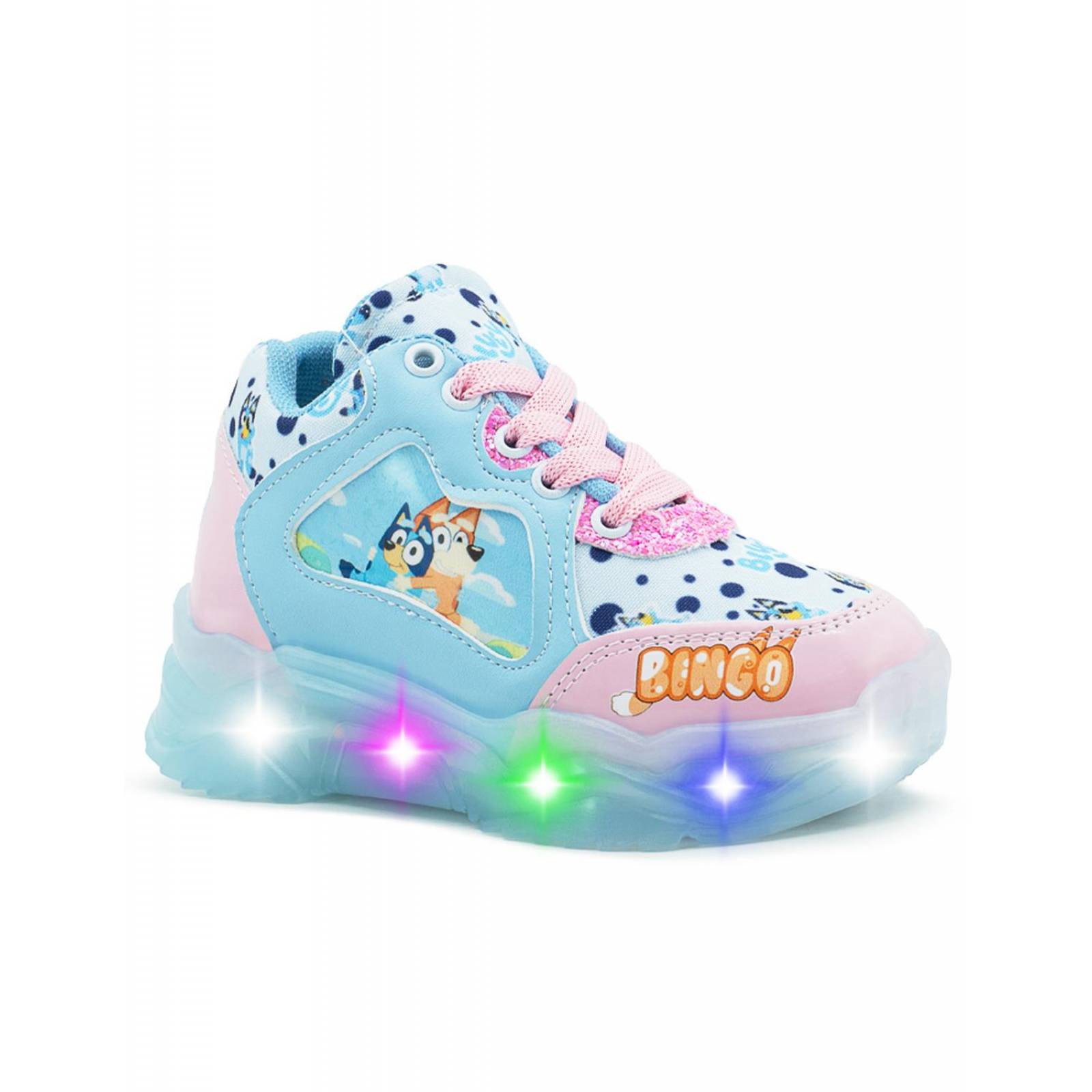 Tenis Con Luces Led Pequeños Pasos Para Niña En Rosa 15-21.5