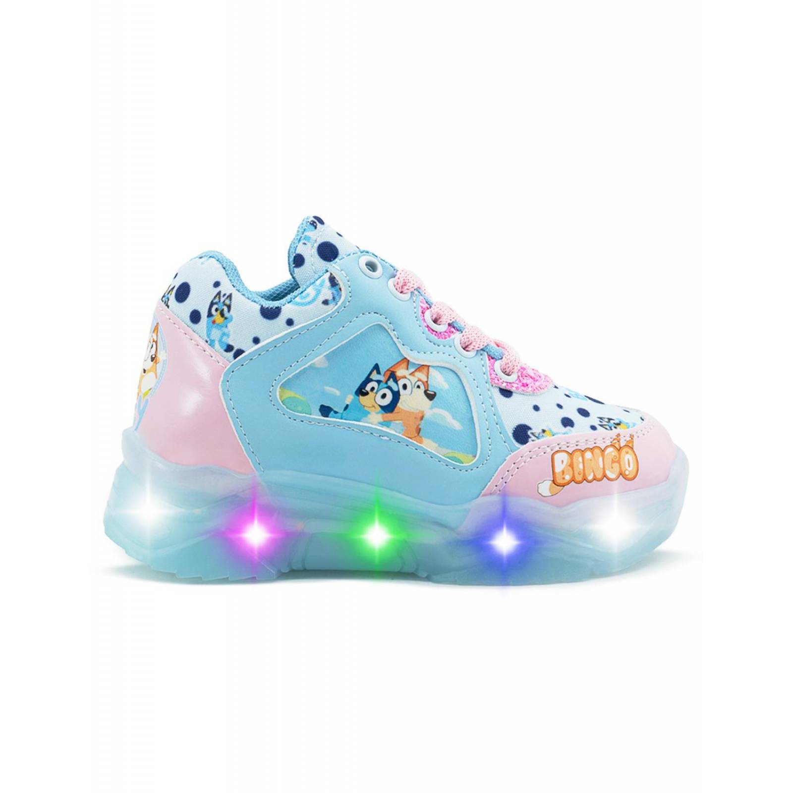 Tenis Con Luces Led Pequeños Pasos Para Niña En Rosa 15-21.5