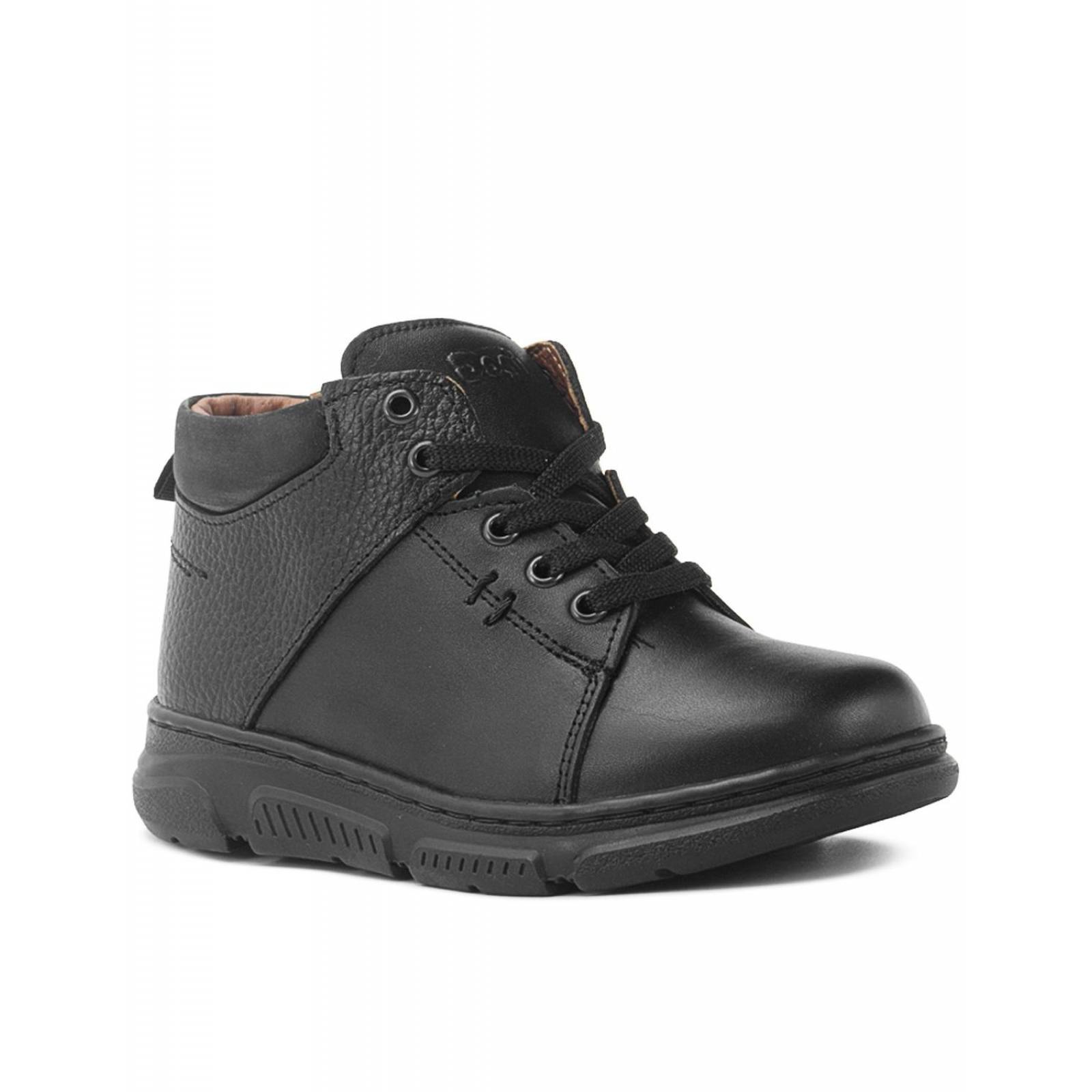 Botas Dogi Escolares Piel Para Niño Soporte Arco Napa Negro 
