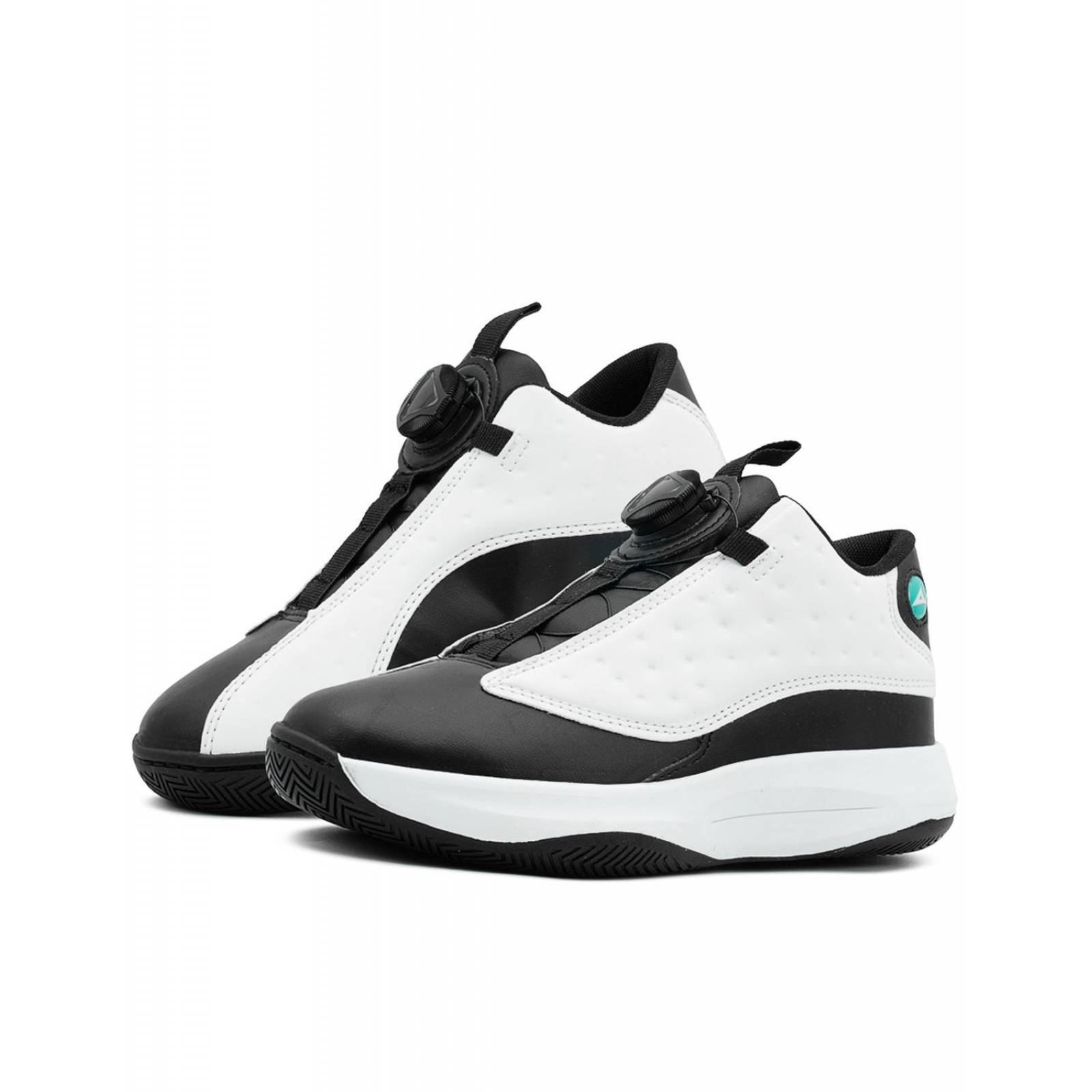 Tenis Pirma Para Niño Deportivo Basquetbol Blanco/Negro 