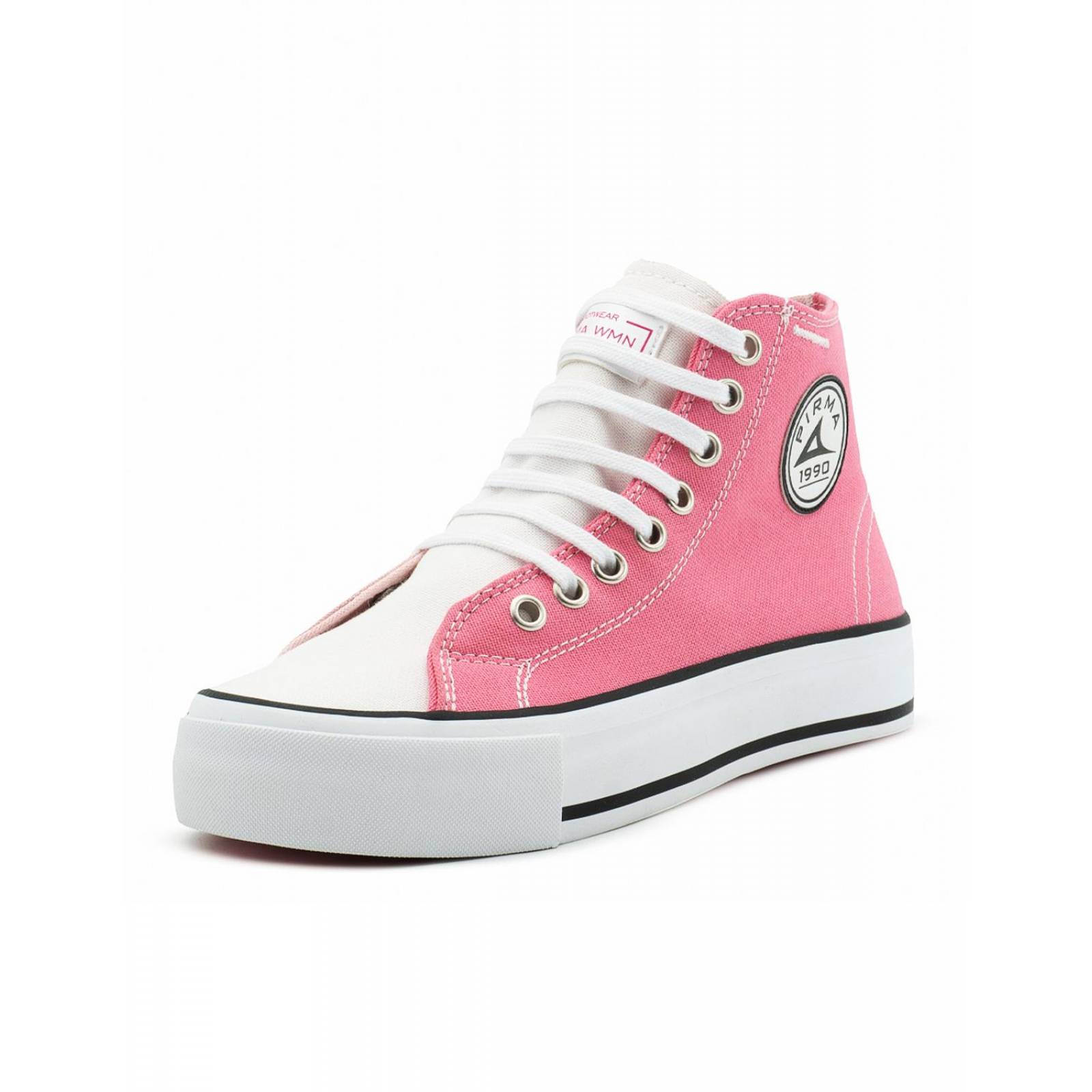 Tenis Bota Lona Pirma Para Mujer Estilo Urbano Rosa Dúo 