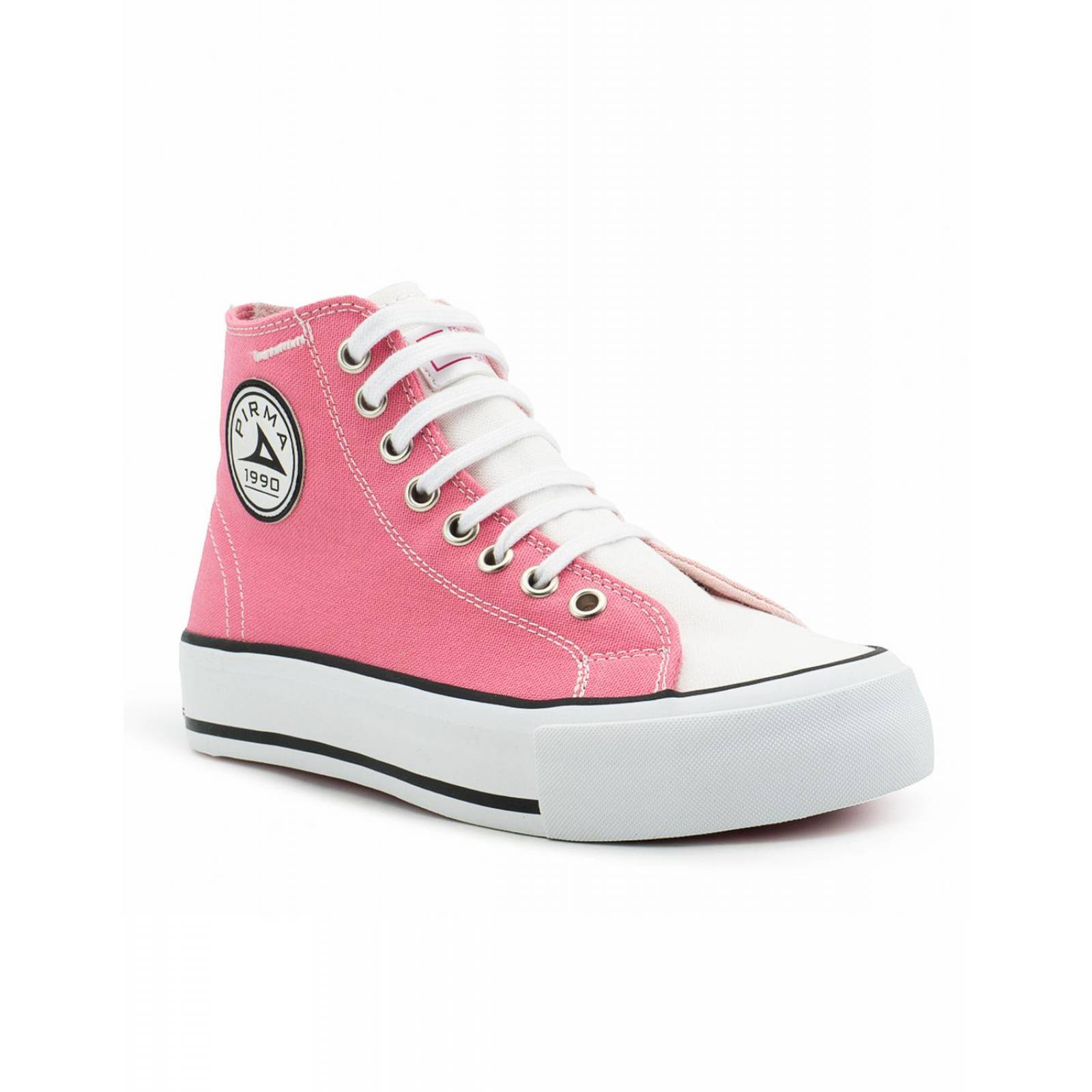 Tenis Bota Lona Pirma Para Mujer Estilo Urbano Rosa Dúo 