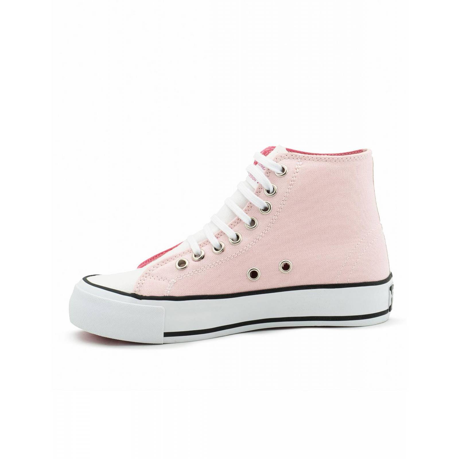 Tenis Bota Lona Pirma Para Mujer Estilo Urbano Rosa Dúo 