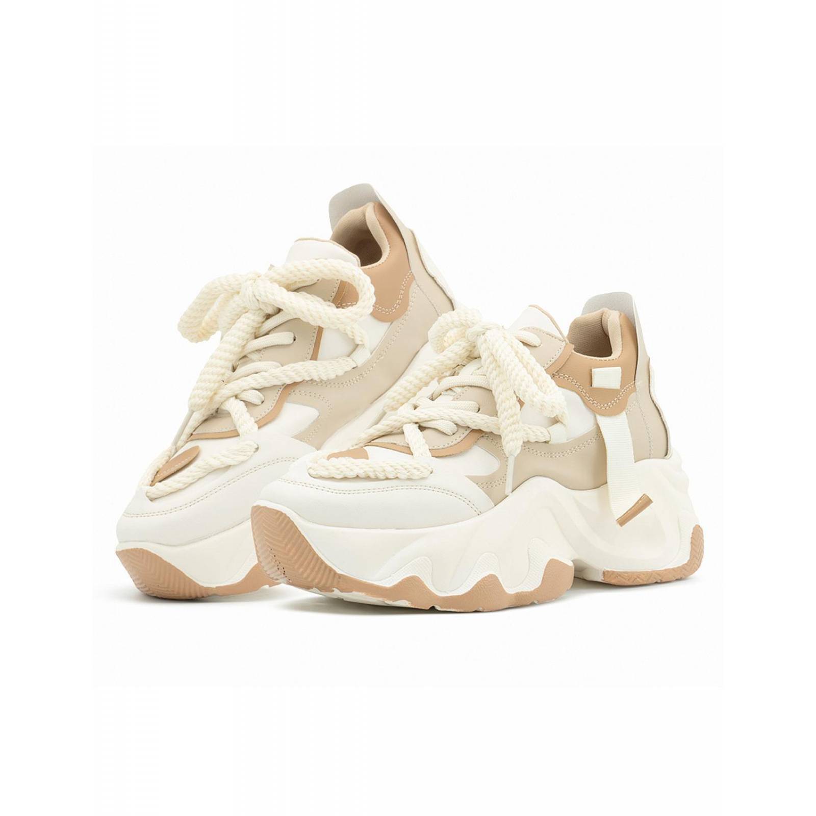 Tenis Dama Suela Chunky Color Camel Moda Ligeros Originales 