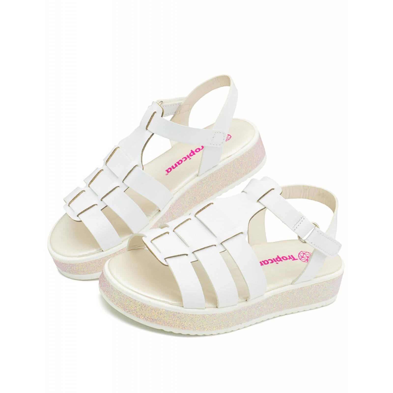 Sandalias Para Niña Tropicana Casuales Moda Color Blanco