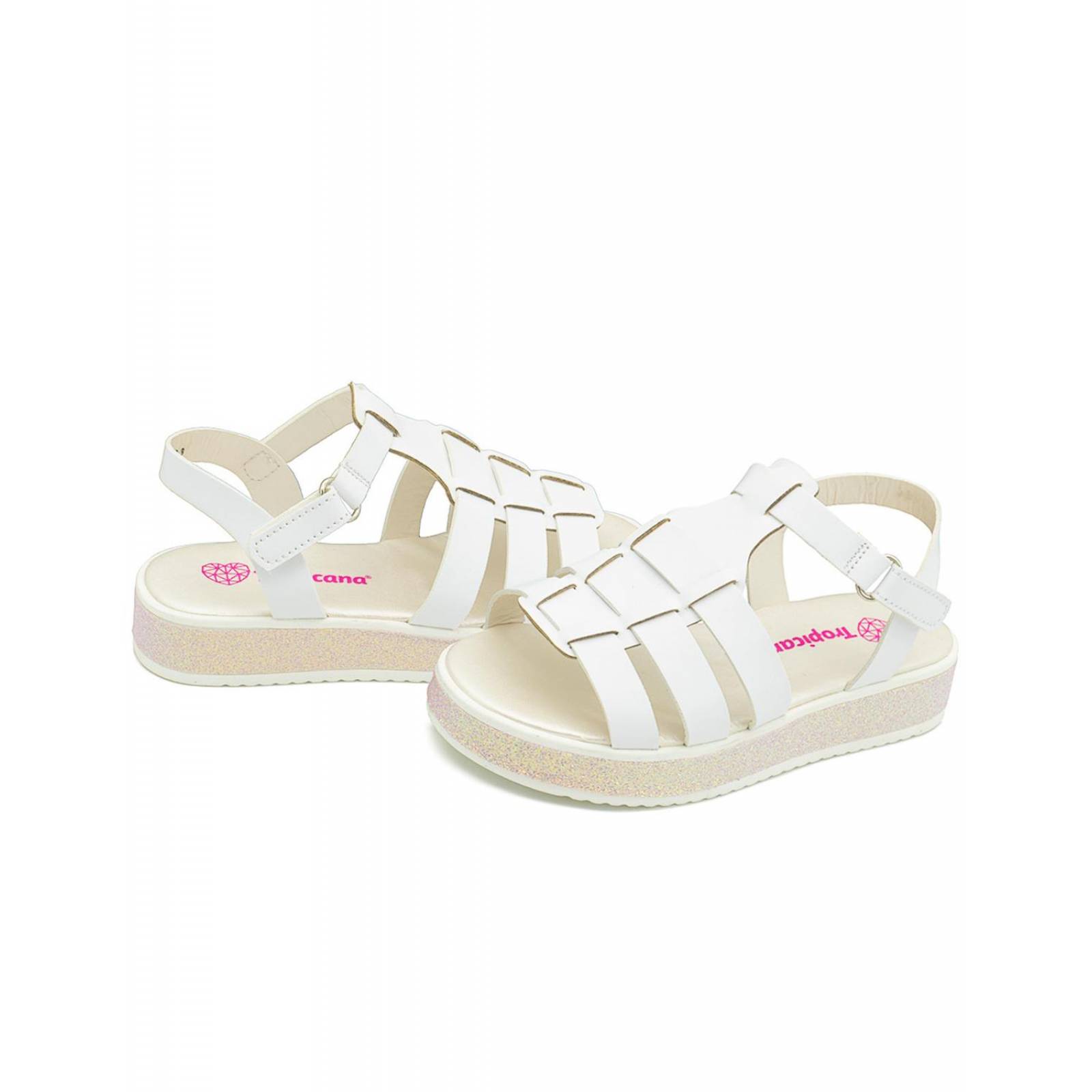 Sandalias Para Niña Tropicana Casuales Moda Color Blanco