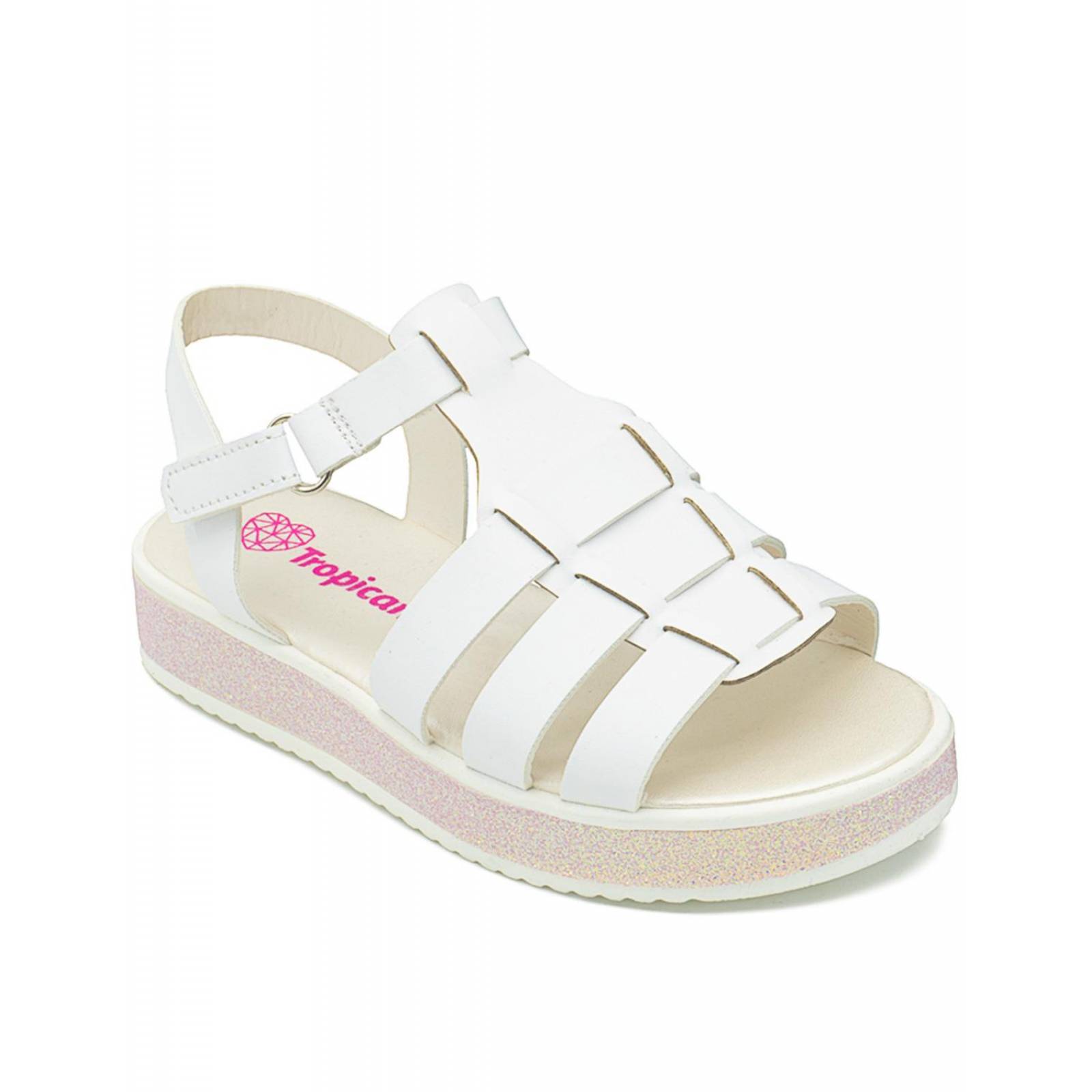 Sandalias Para Niña Tropicana Casuales Moda Color Blanco