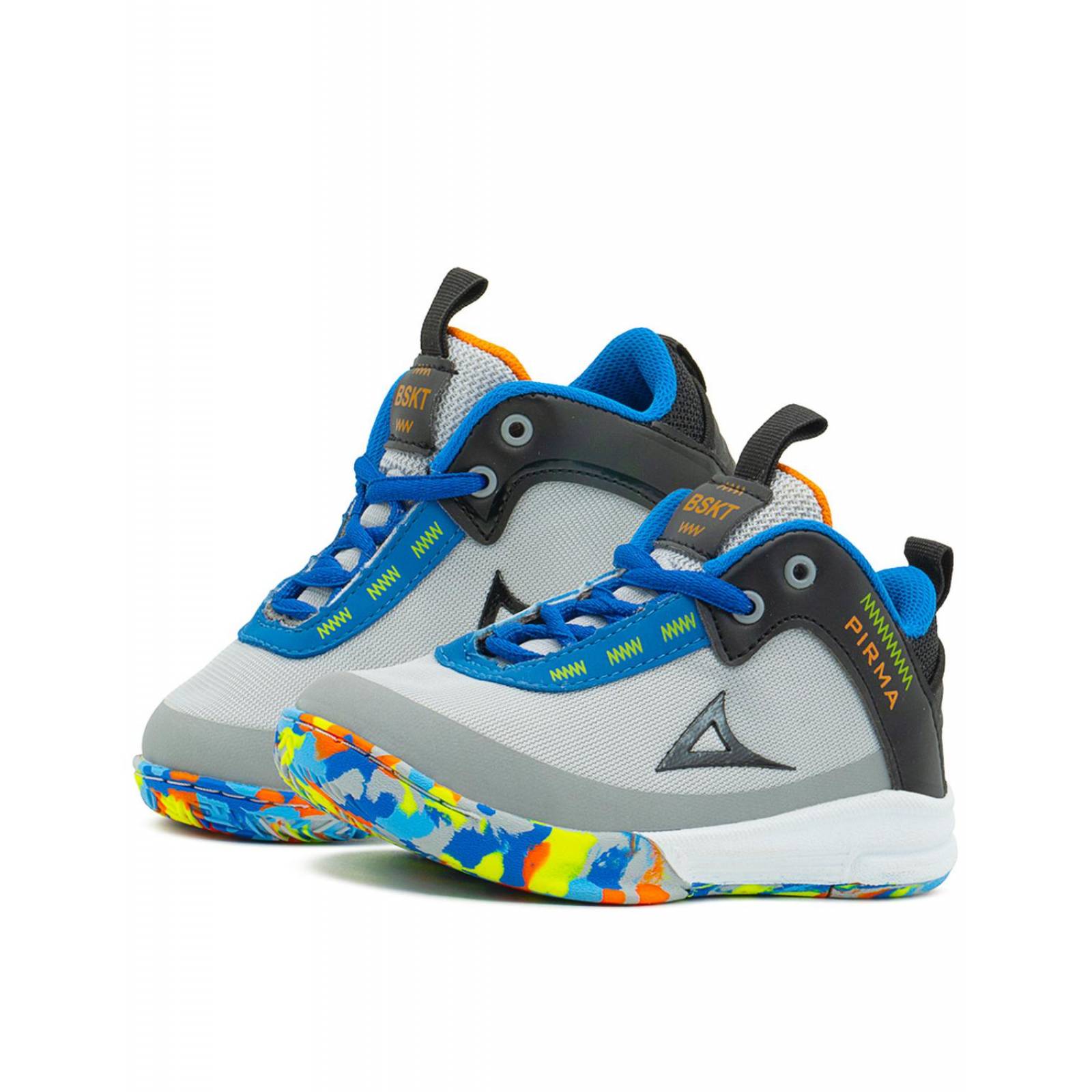 Tenis Pirma Para Niño Basketball Profesional Gris Negro 