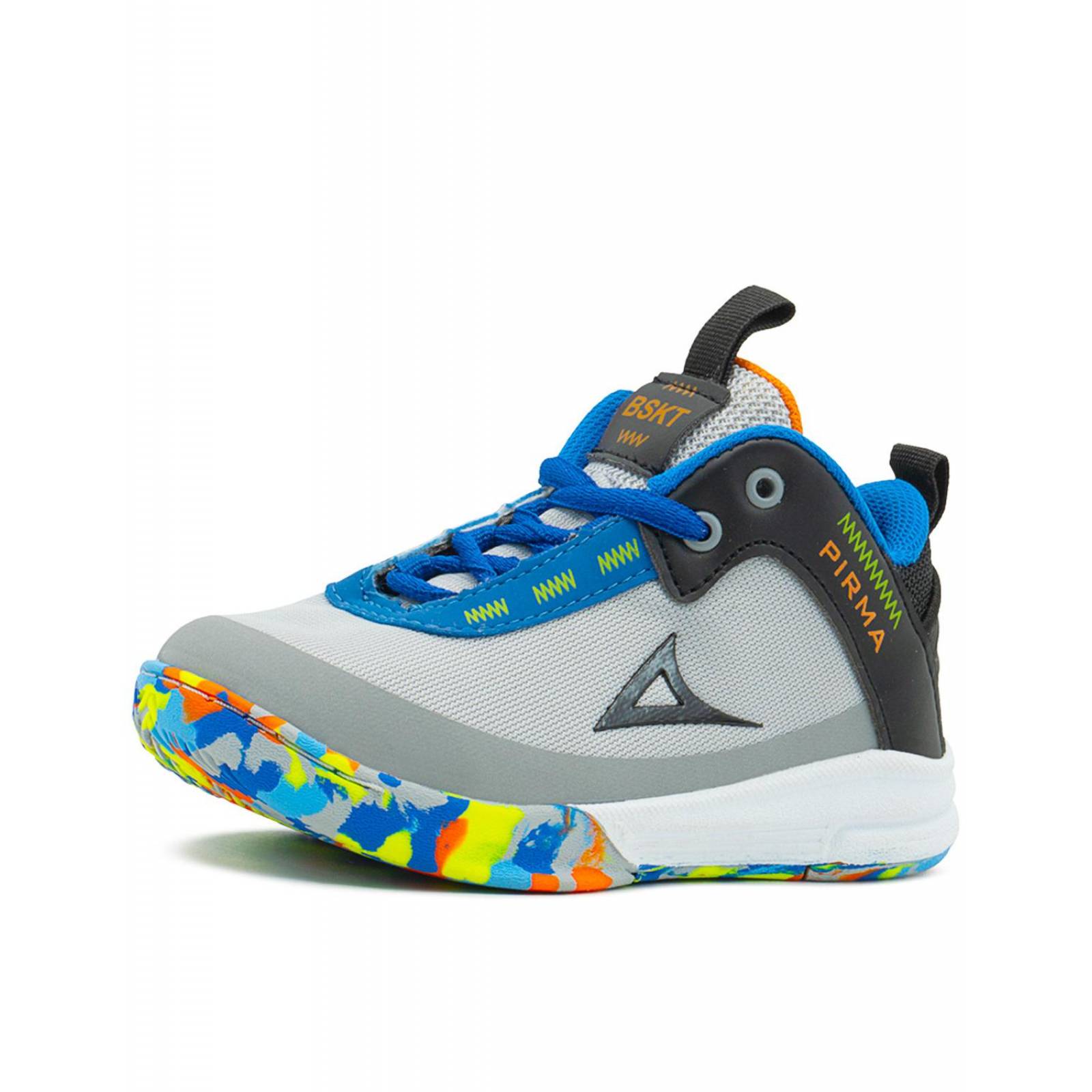 Tenis Pirma Para Niño Basketball Profesional Gris Negro 