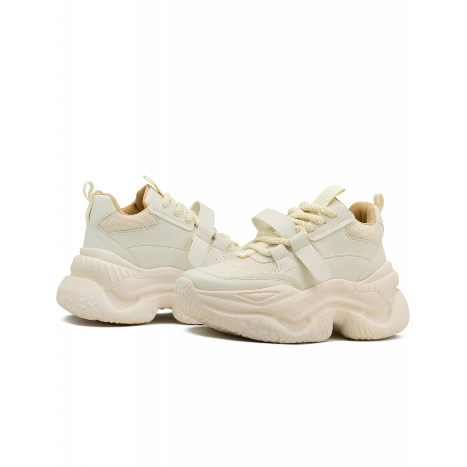 Tenis Con Plataforma Para Mujer Suela Chunky Color Latte