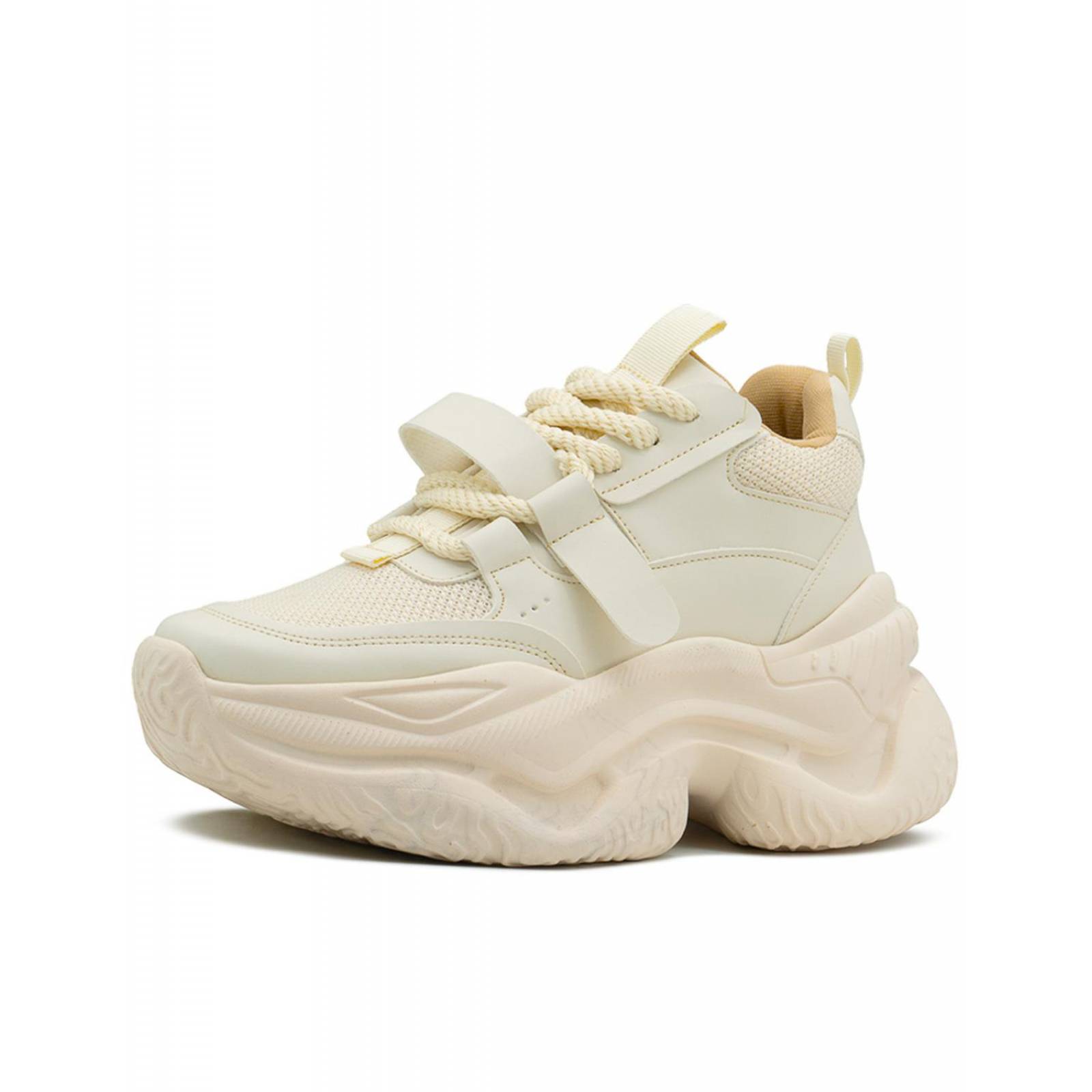 Tenis Con Plataforma Para Mujer Suela Chunky Color Latte