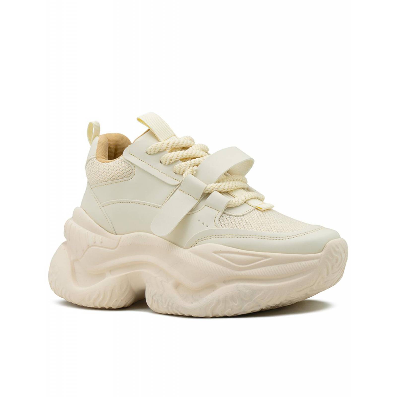 Tenis Con Plataforma Para Mujer Suela Chunky Color Latte