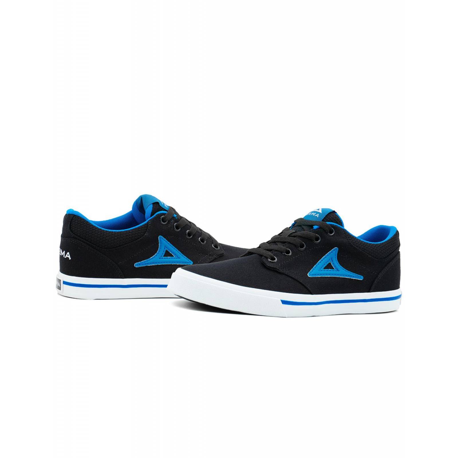 Tenis Pirma Para Hombre Urbano Skate Vulcanizados Negro/Azul 