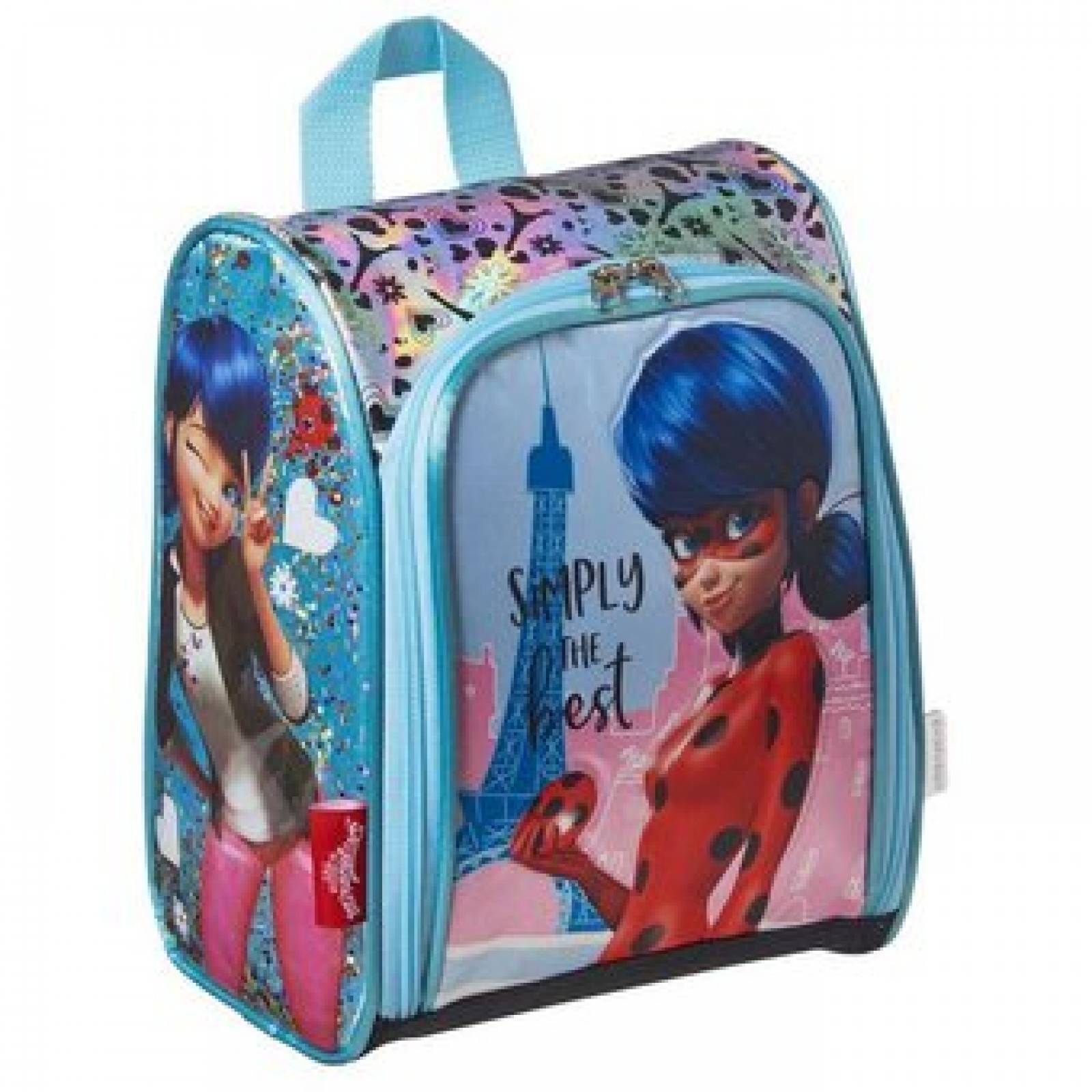 Set Combo Mochila Kinder  Lonchera Termica y Lapicera  Lady Bug Miraculous Mod. LB406S