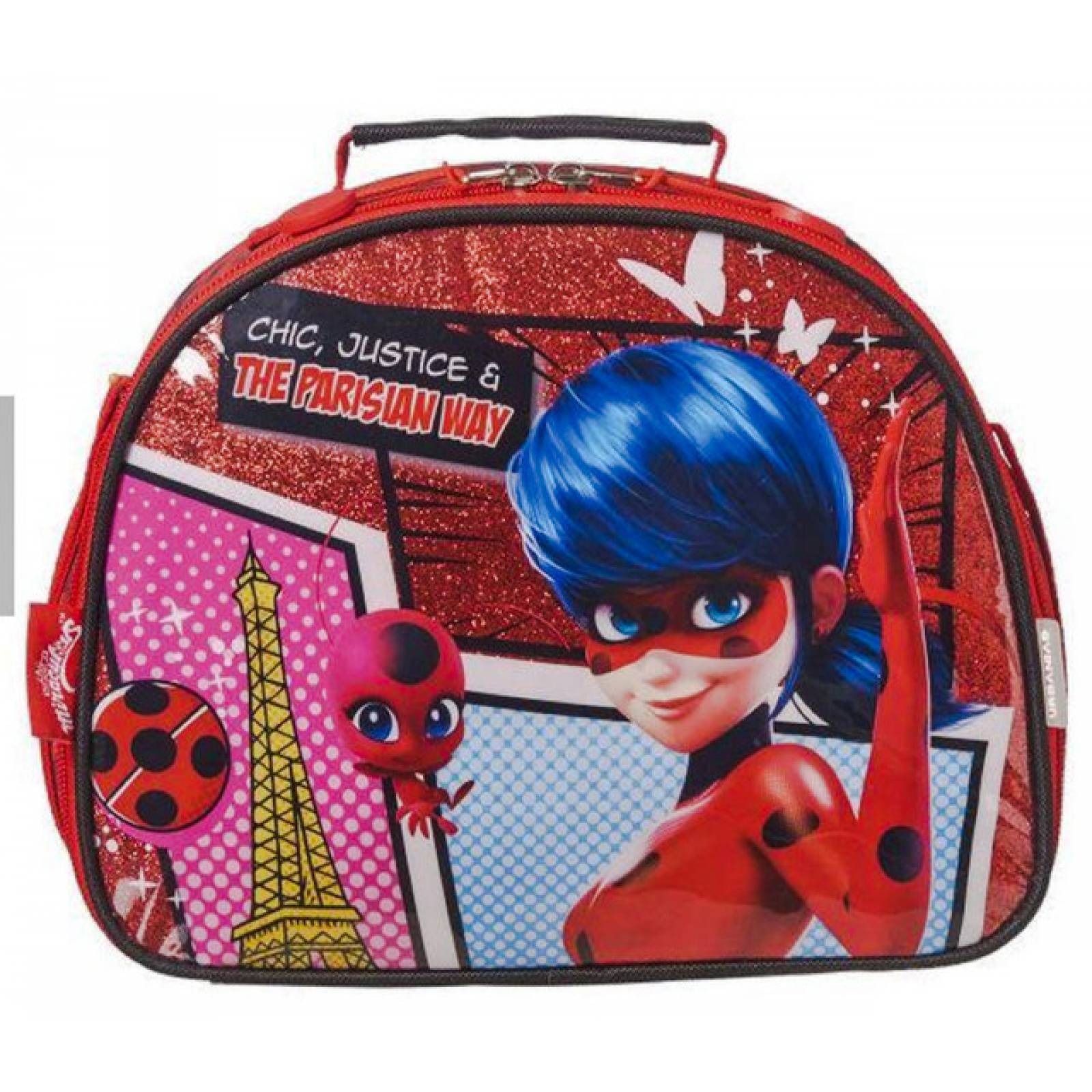 Set Combo Mochila Primaria  Lonchera Termica y Lapicera  Lady Bug Miraculous Mod. LB1113