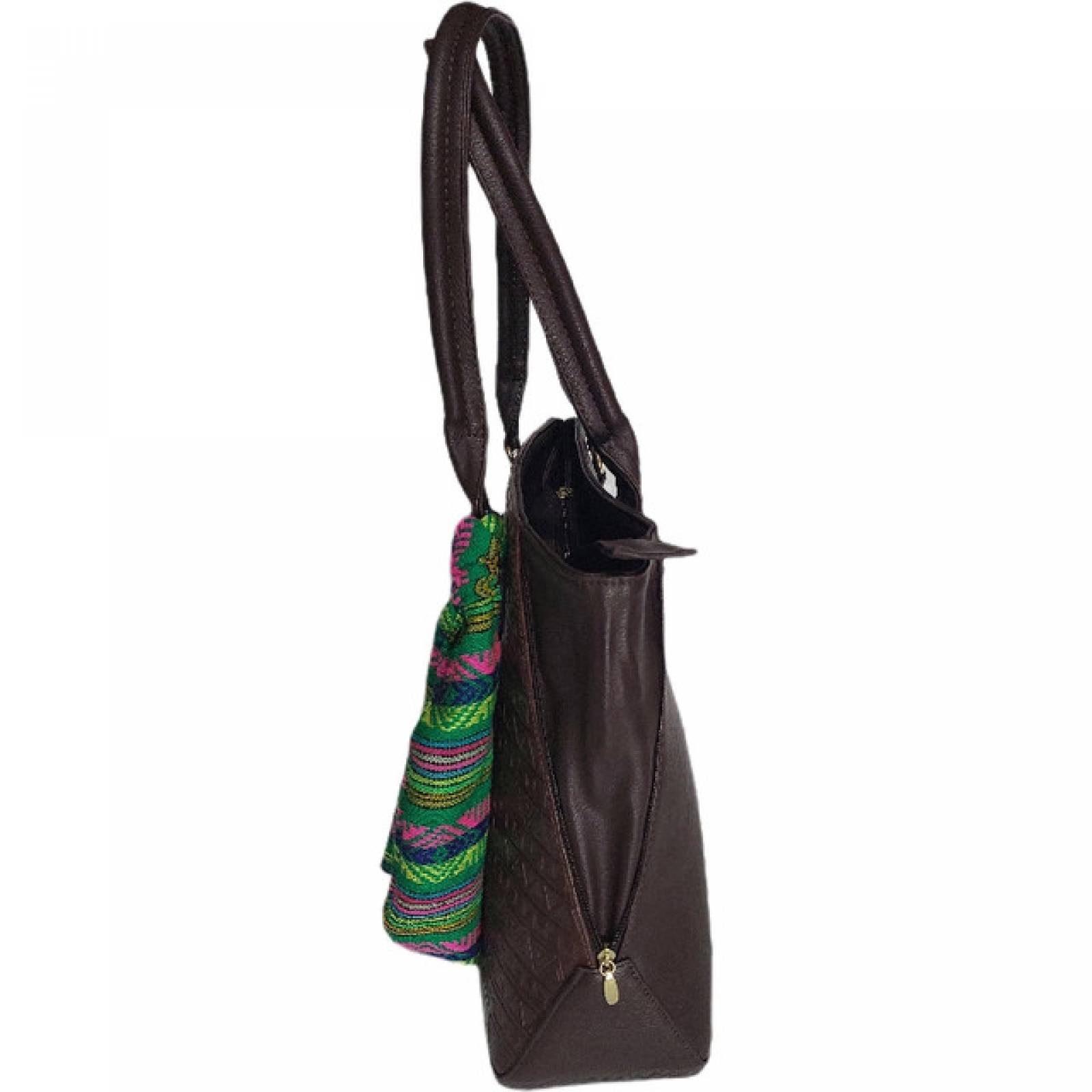 BOLSA PARA DAMA EN PIEL TROQUELADA A MANO MOD. 59-01625-2