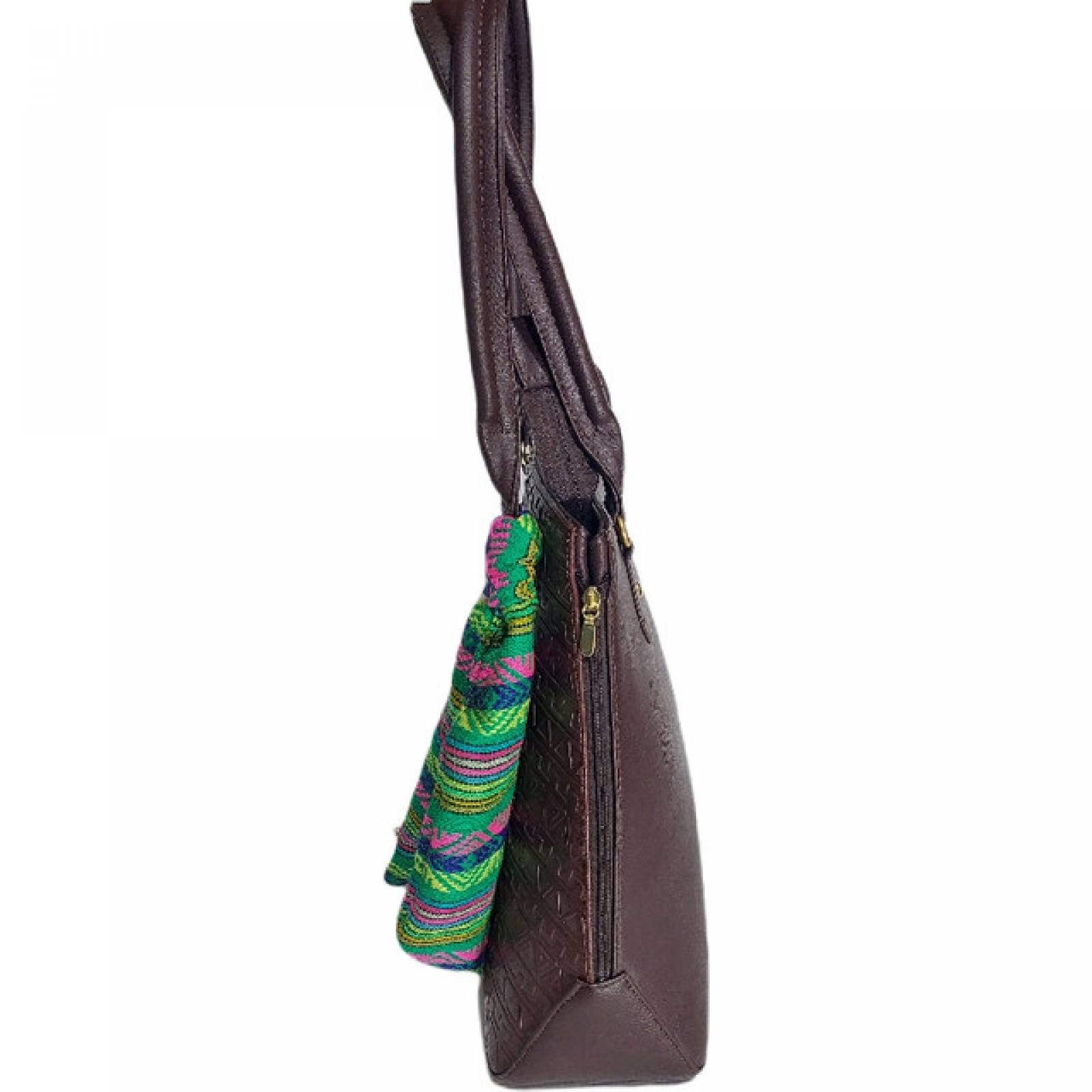 BOLSA PARA DAMA EN PIEL TROQUELADA A MANO MOD. 59-01625-2