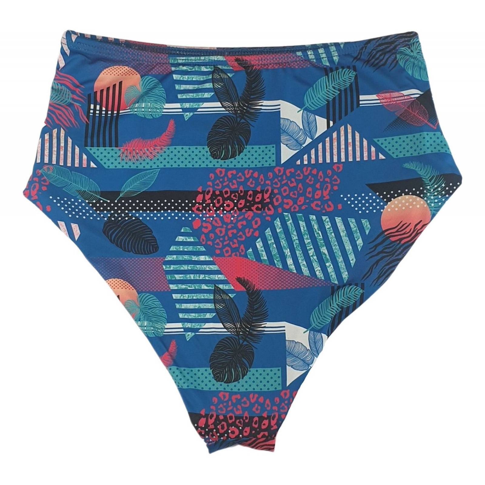 Traje De Baño Bikini Calzón Squalo Alto Azul Hawaiano