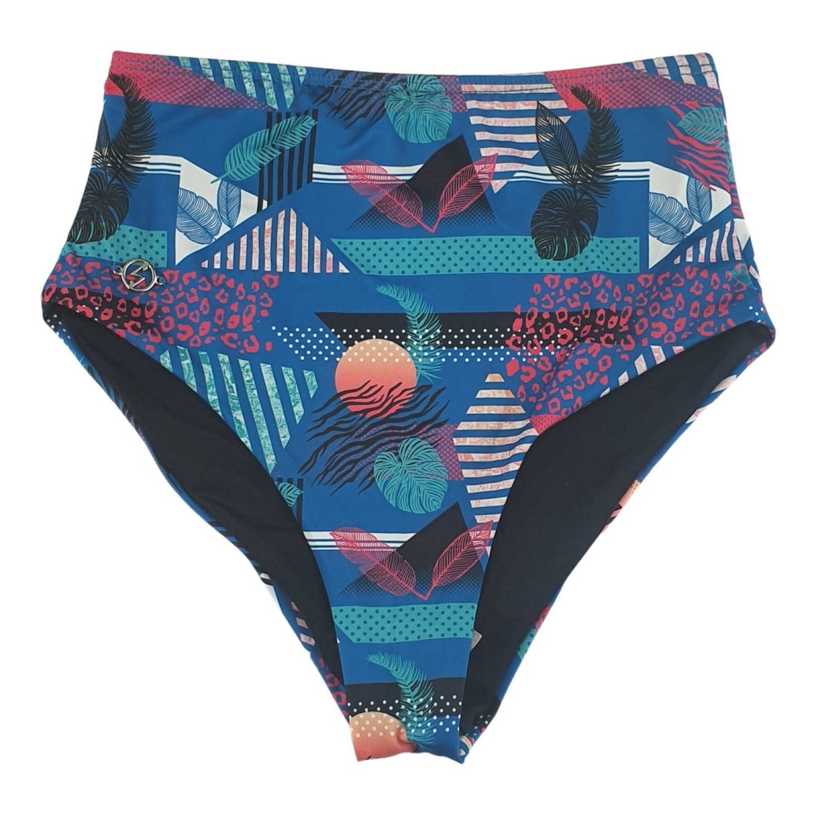 Traje De Baño Bikini Calzón Squalo Alto Azul Hawaiano