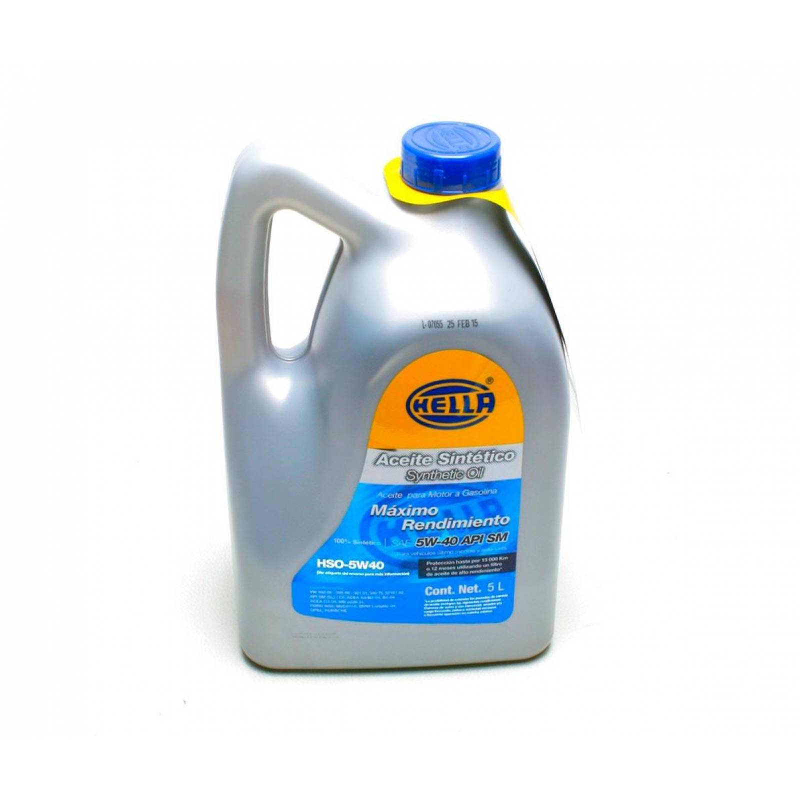 Aceite Motor 5w40 100% Sintetico Api SN 5 Lts Hella 