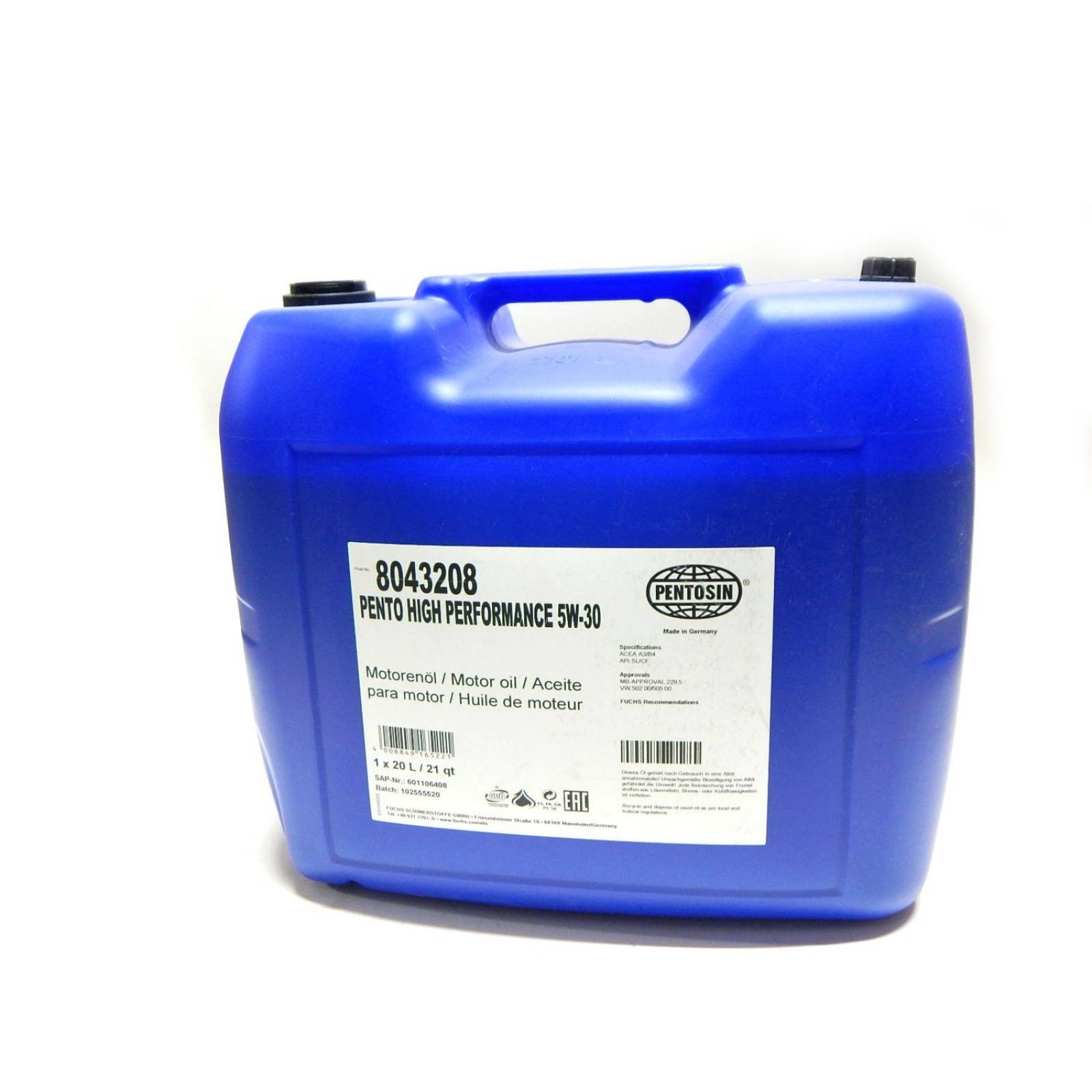 Aceite Motor Sintetico 5W-30 20 L Pentosin 