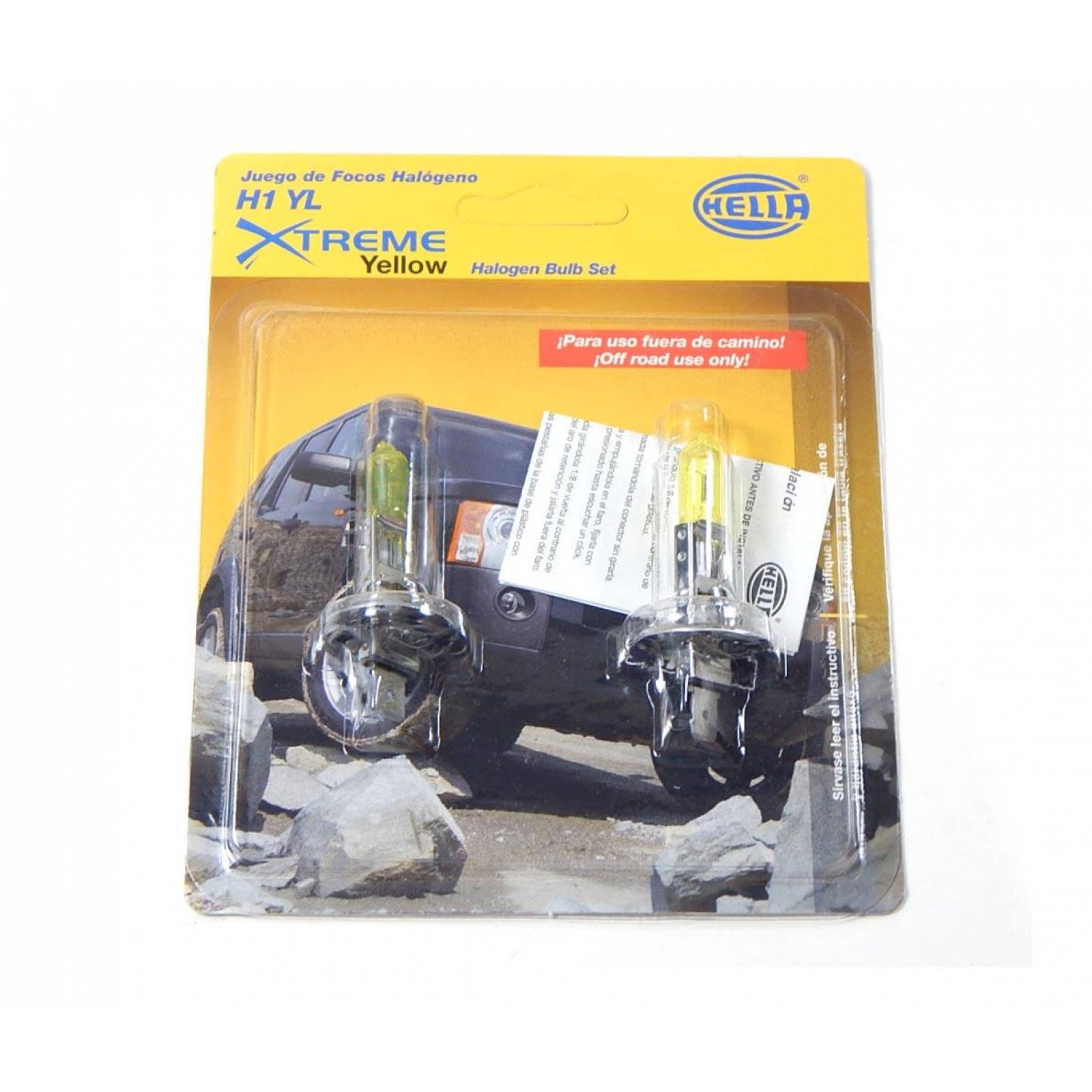 Foco H1 Luz Amarilla Premium 55 Watts 2 Focos Hella 