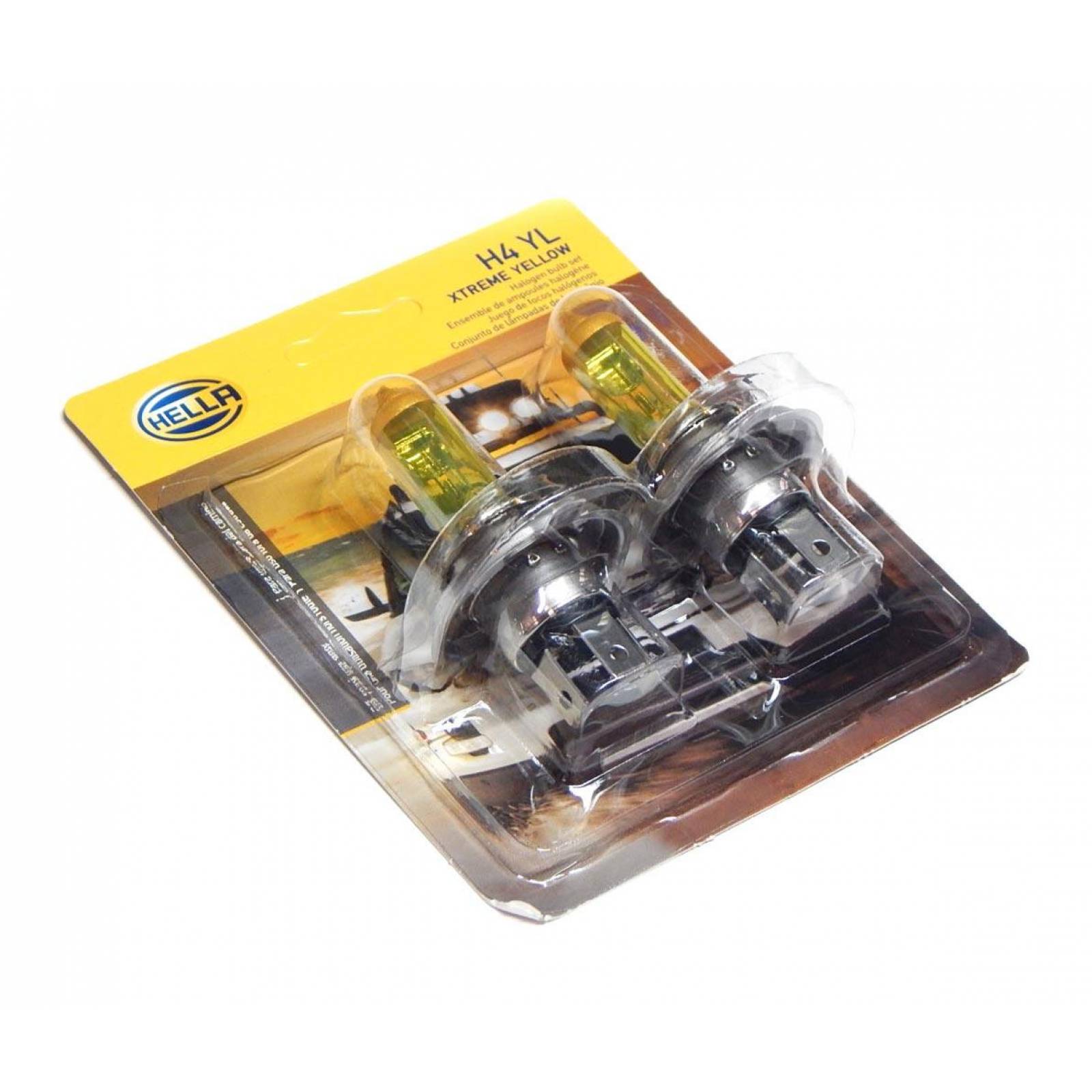 Foco H4 Luz Amarilla Premium 60-55 Watts 2 Focos Hella 
