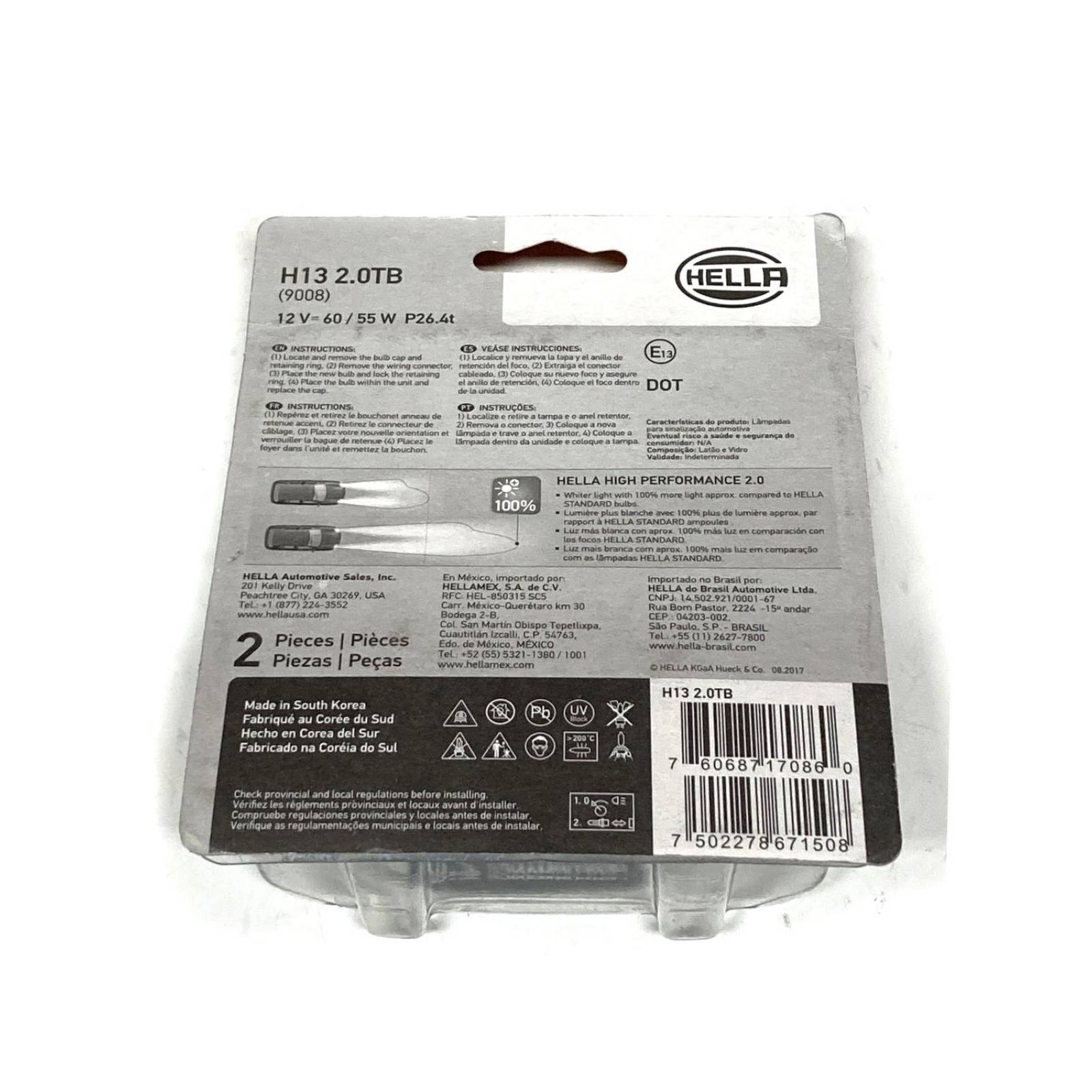 Foco H13 Standard 60/55 Watts Hella 