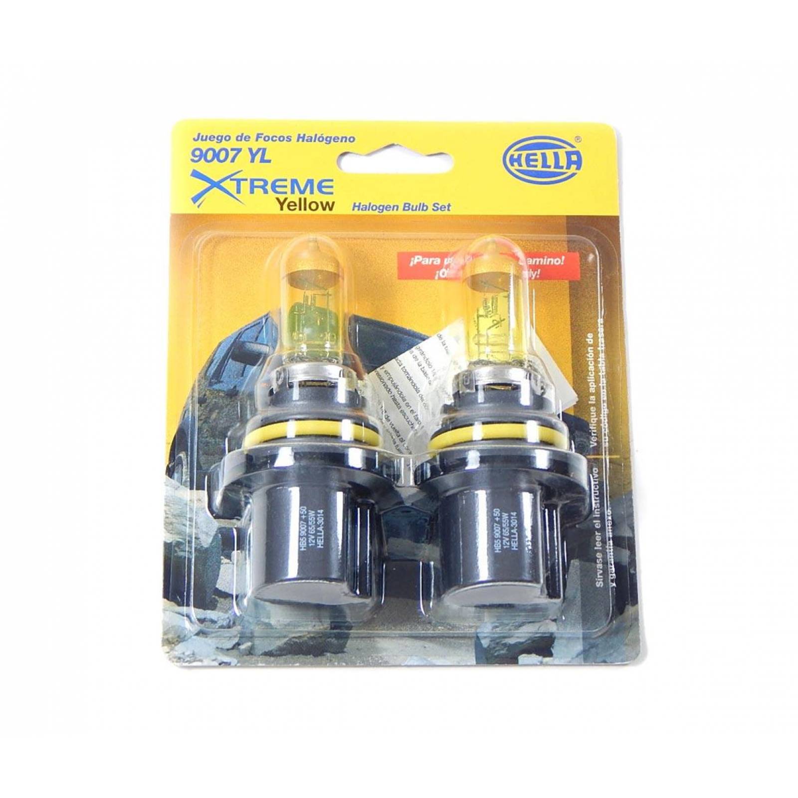 Foco 9007 YL Design Xtreme Yellow 65/55 Watts 2 Focos Hella 