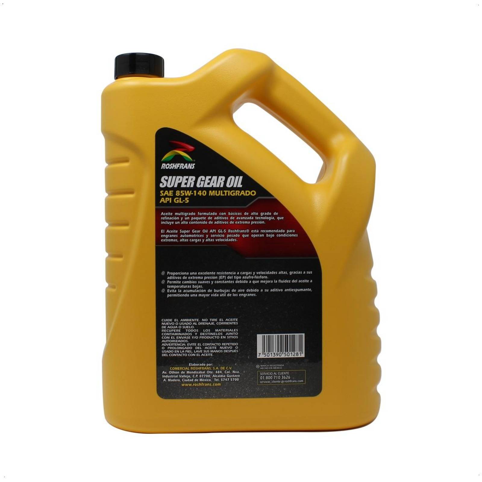 Aceite Transmision Estandar 85W140 SUPER GEAR OIL API GL-5 5 L Roshfrans