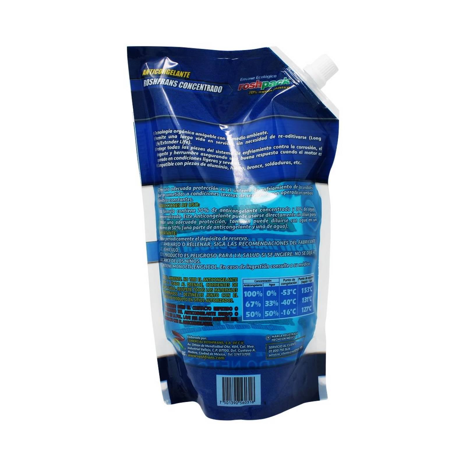 Anticongelante Azul CONCENTRADO 950 ml Roshfrans 
