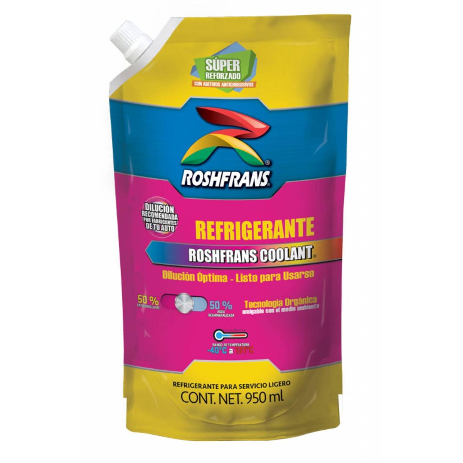 Anticongelante Rosa COOLANT USO DIRECTO 950 ml Roshfrans